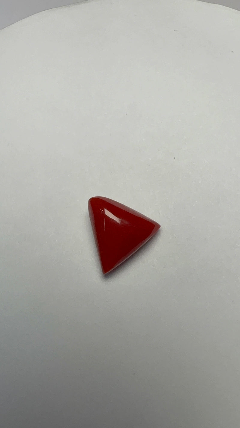 Red Coral – 4.37 Carat – Italy – Triangular