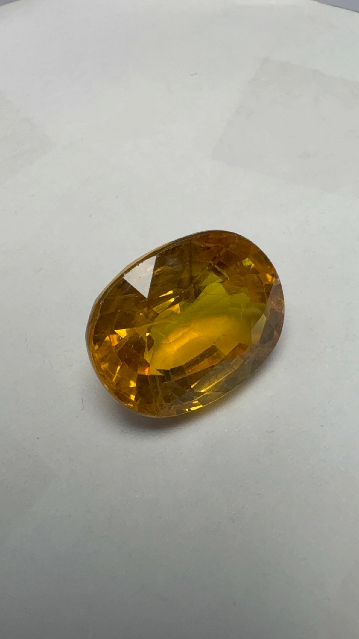 Yellow Sapphire 12.86 carat BKR-139 alternate face-up view
