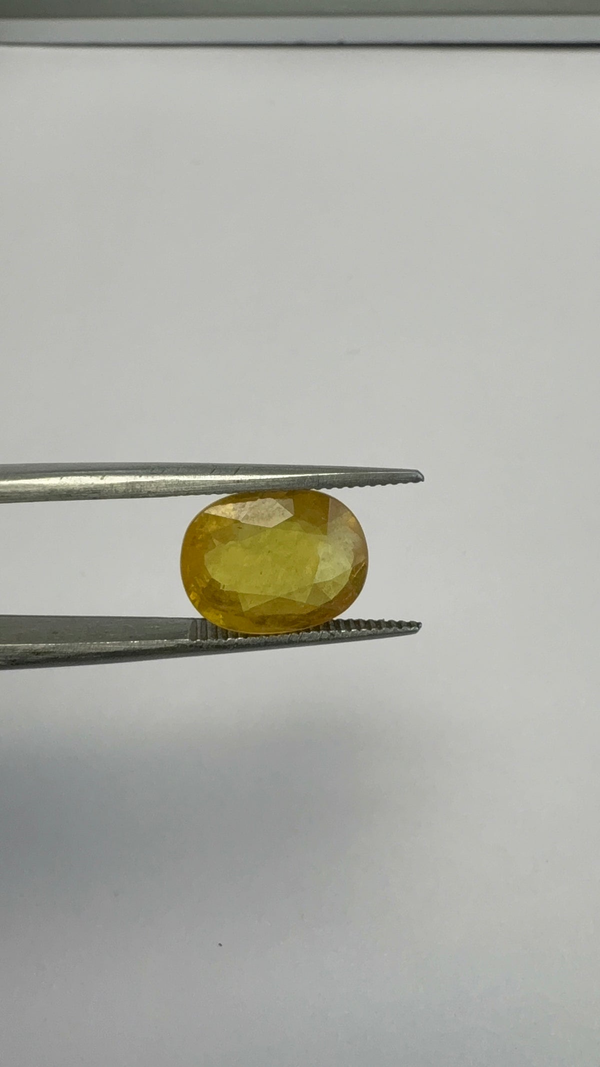 Yellow Sapphire 4.01 carat BKR-156 angled view