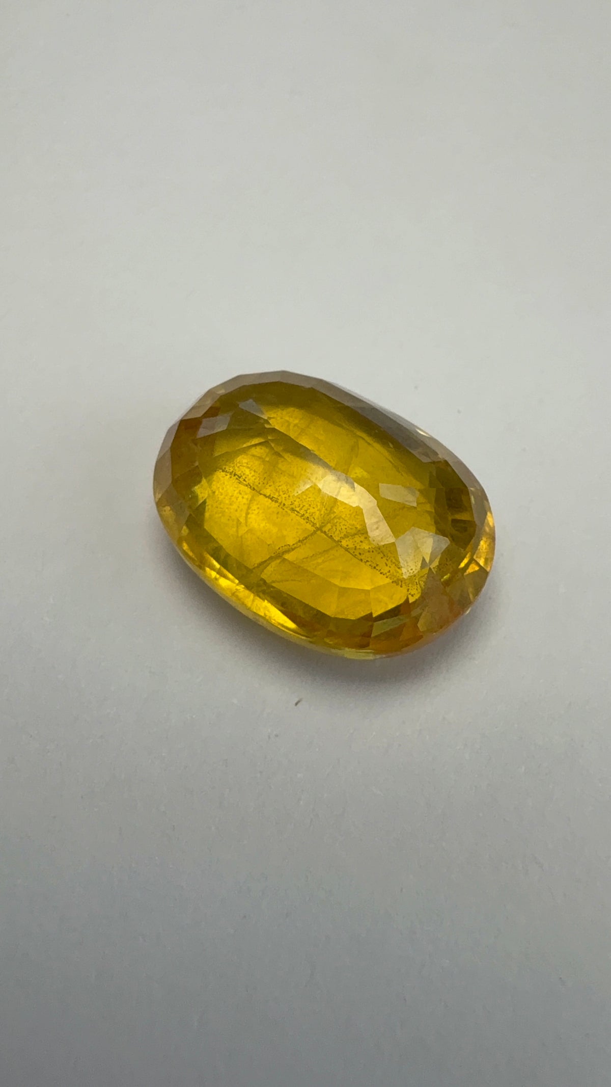 Yellow Sapphire 8.86 carat BKR-222 alternate face-up view