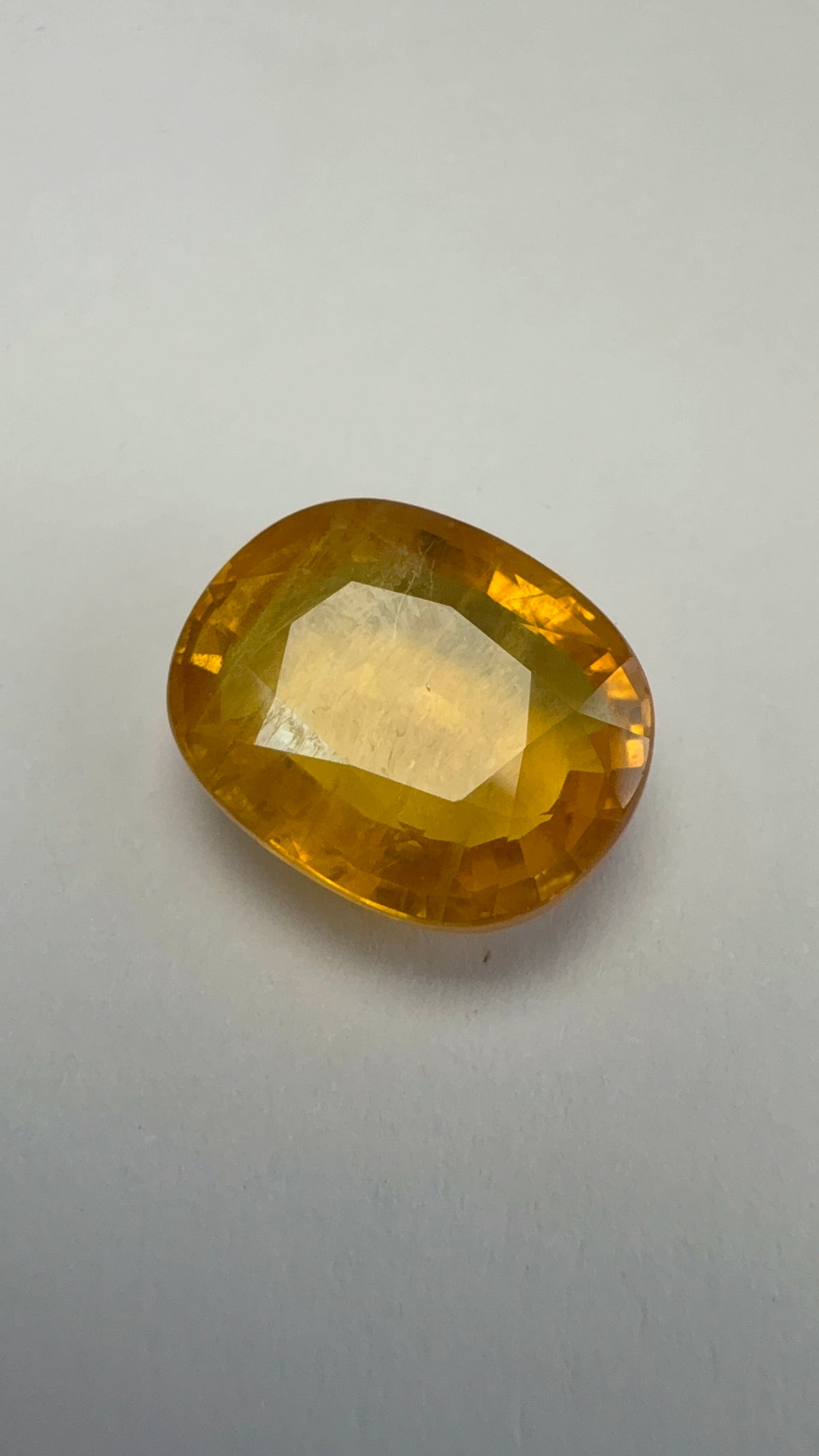 Yellow Sapphire 7.84 carat BKR-248 alternate face-up view