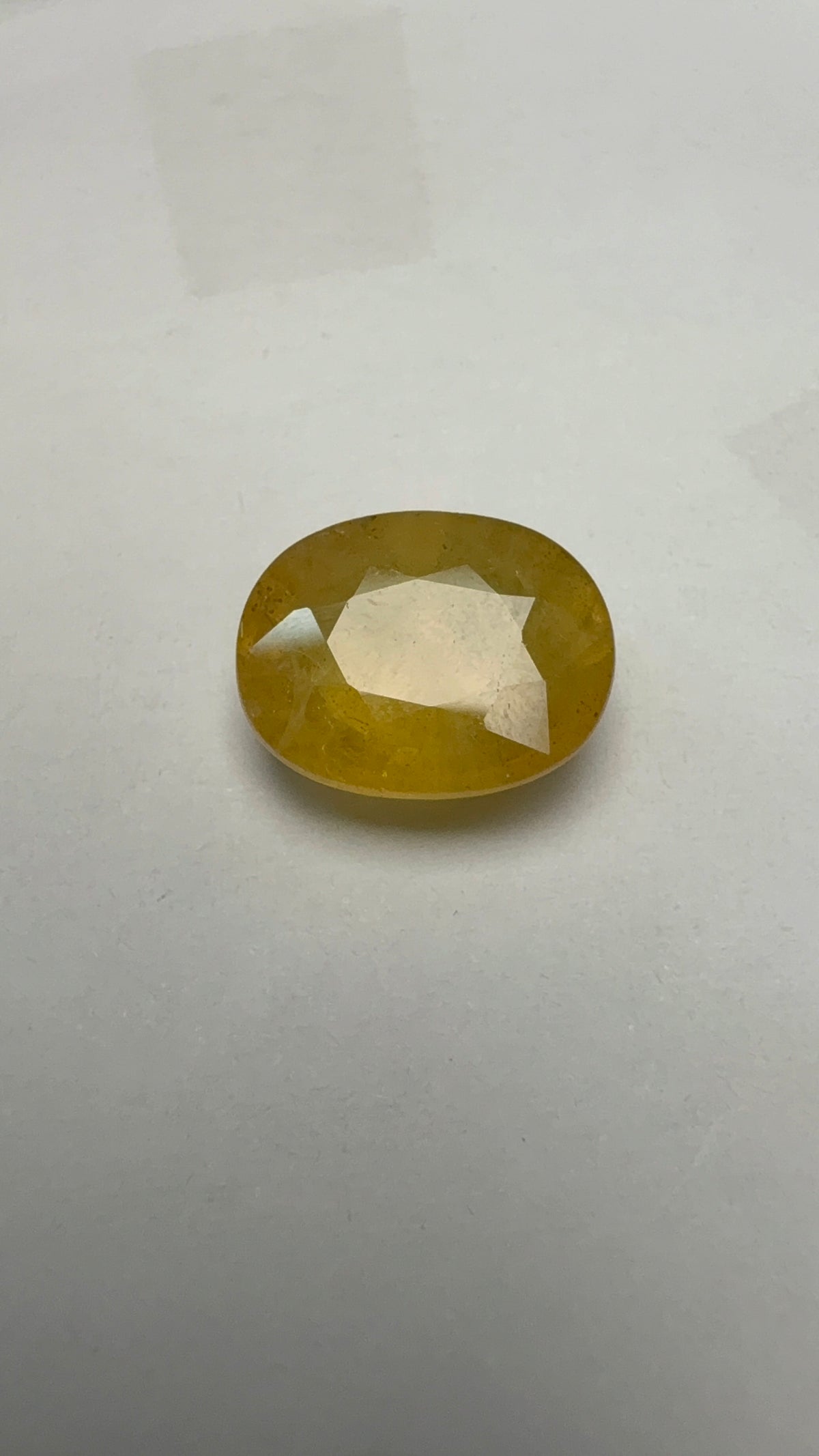 Yellow Sapphire 6.16 carat BKR-329 alternate face-up view