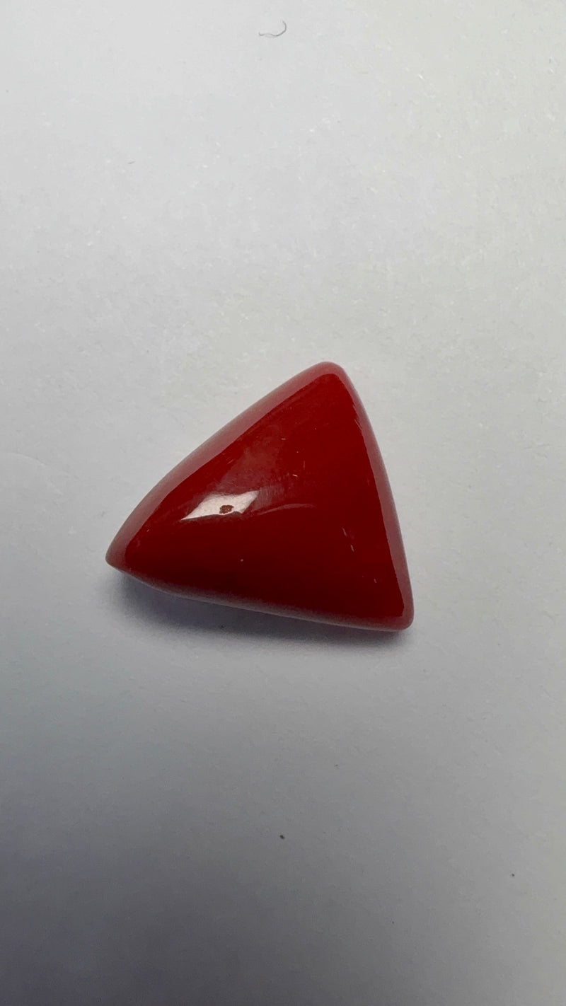 Red Coral – 7.32 Carat – Italy – Triangular