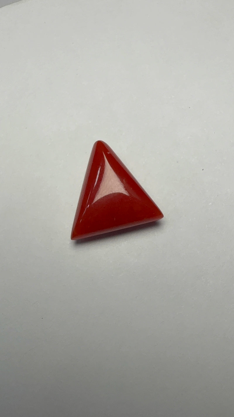 Red Coral – 7.21 Carat – Italy – Triangular