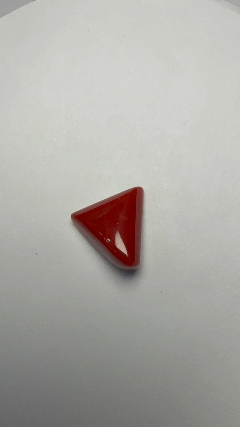 Red Coral – 6.62 Carat – Italy – Triangular