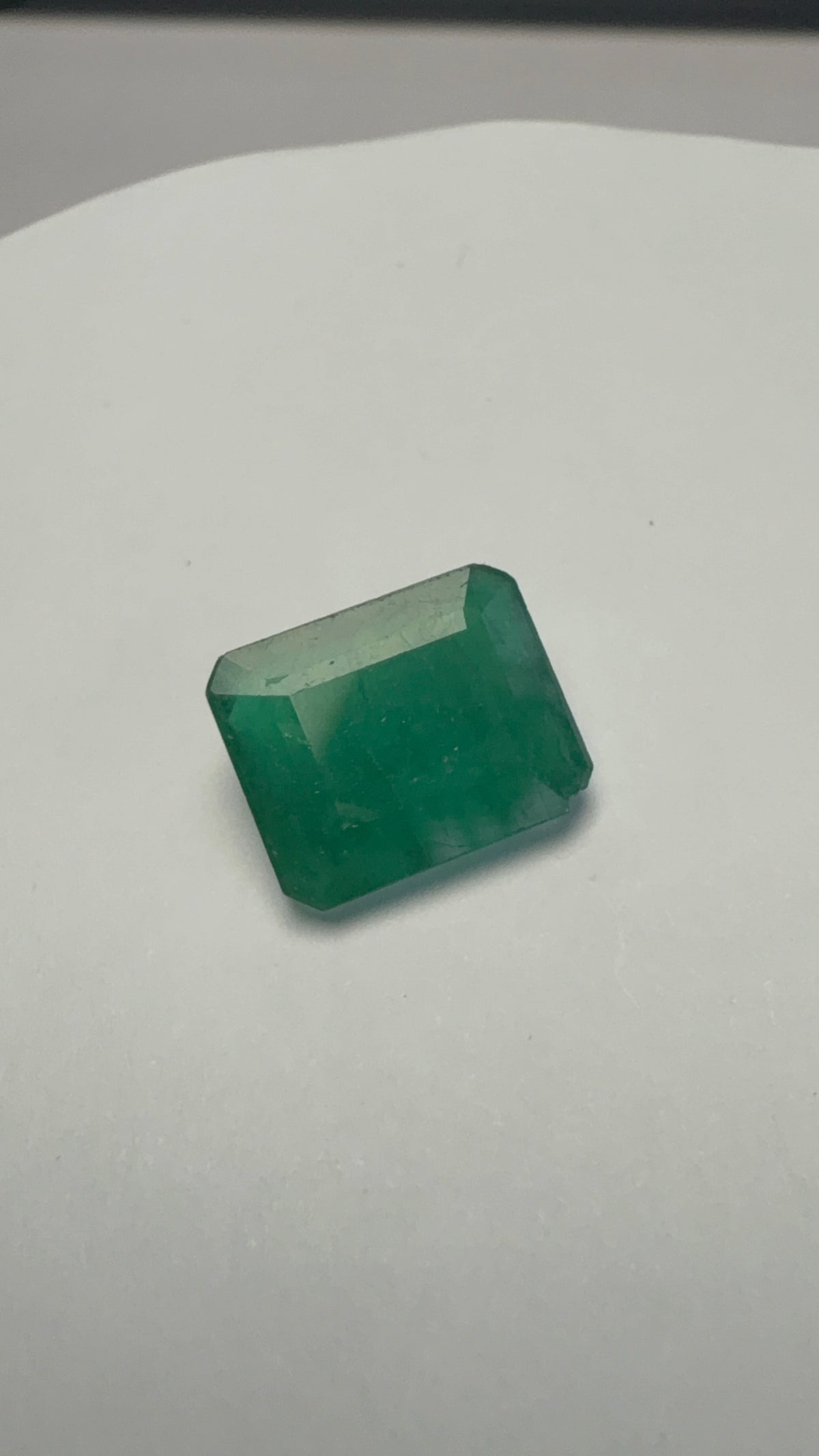 Emerald 5.82 carat EMER-117 alternate face-up view