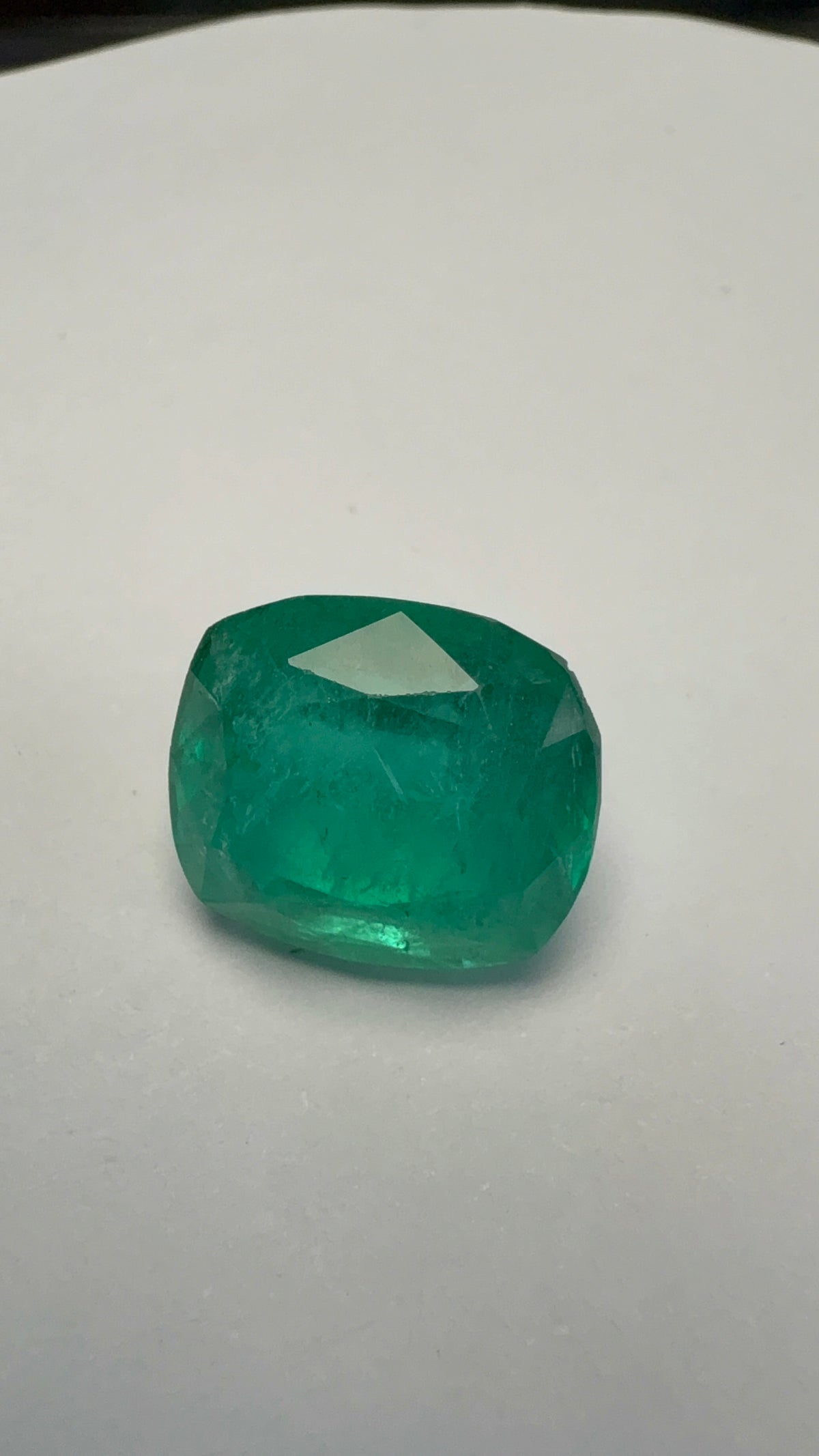 Emerald 6.47 carat EMER-12 alternate face-up view