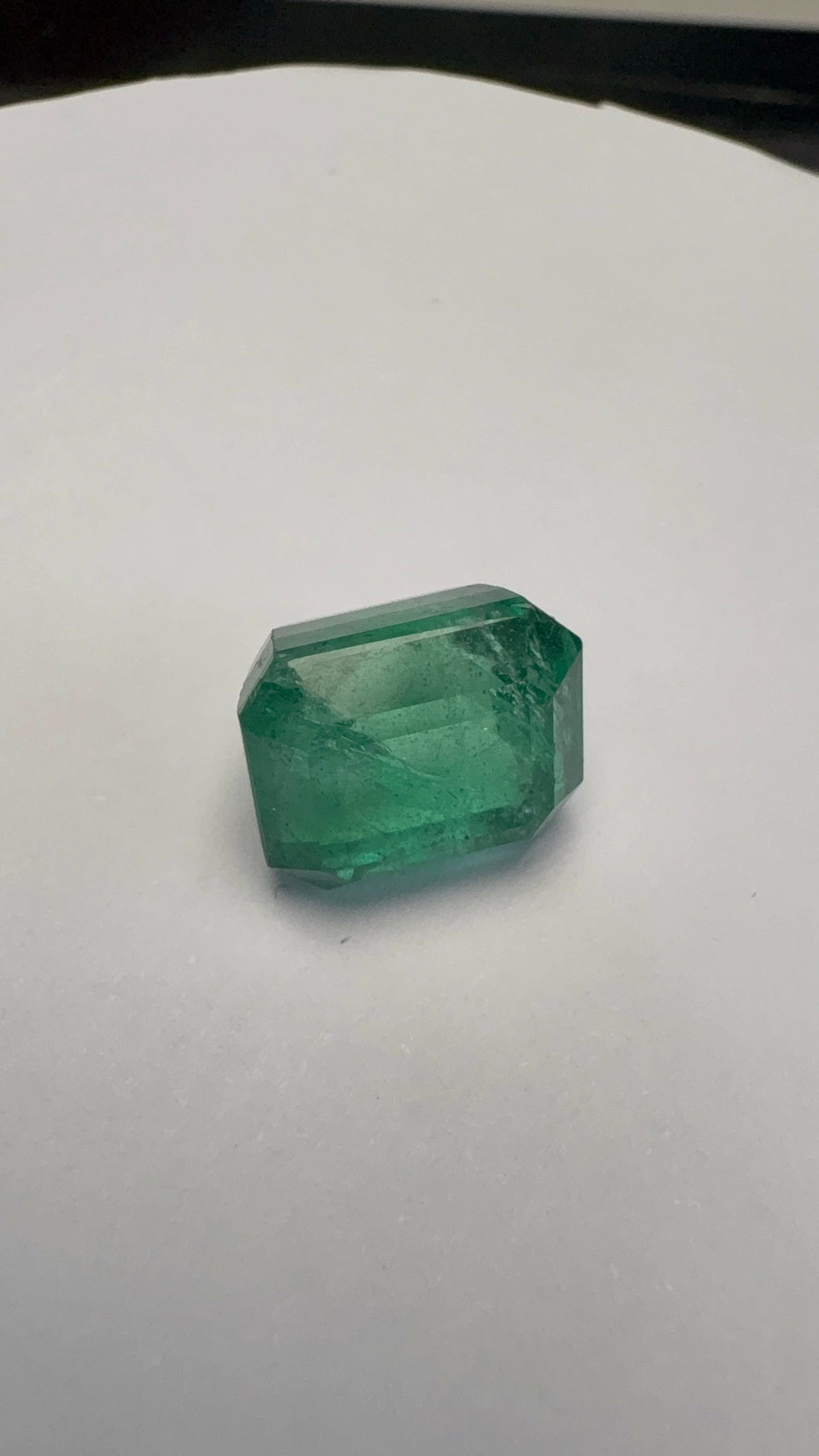 Emerald 7.72 carat EMER-125 alternate face-up view