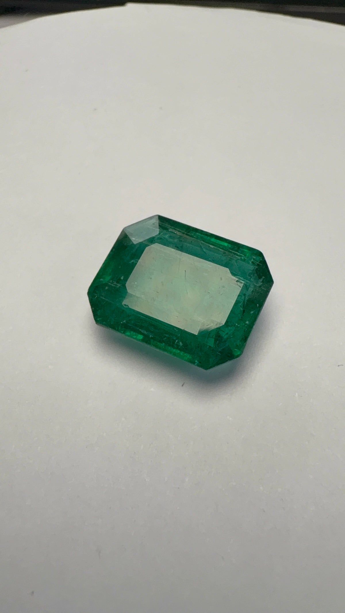 Emerald 5.93 carat EMER-173 alternate face-up view
