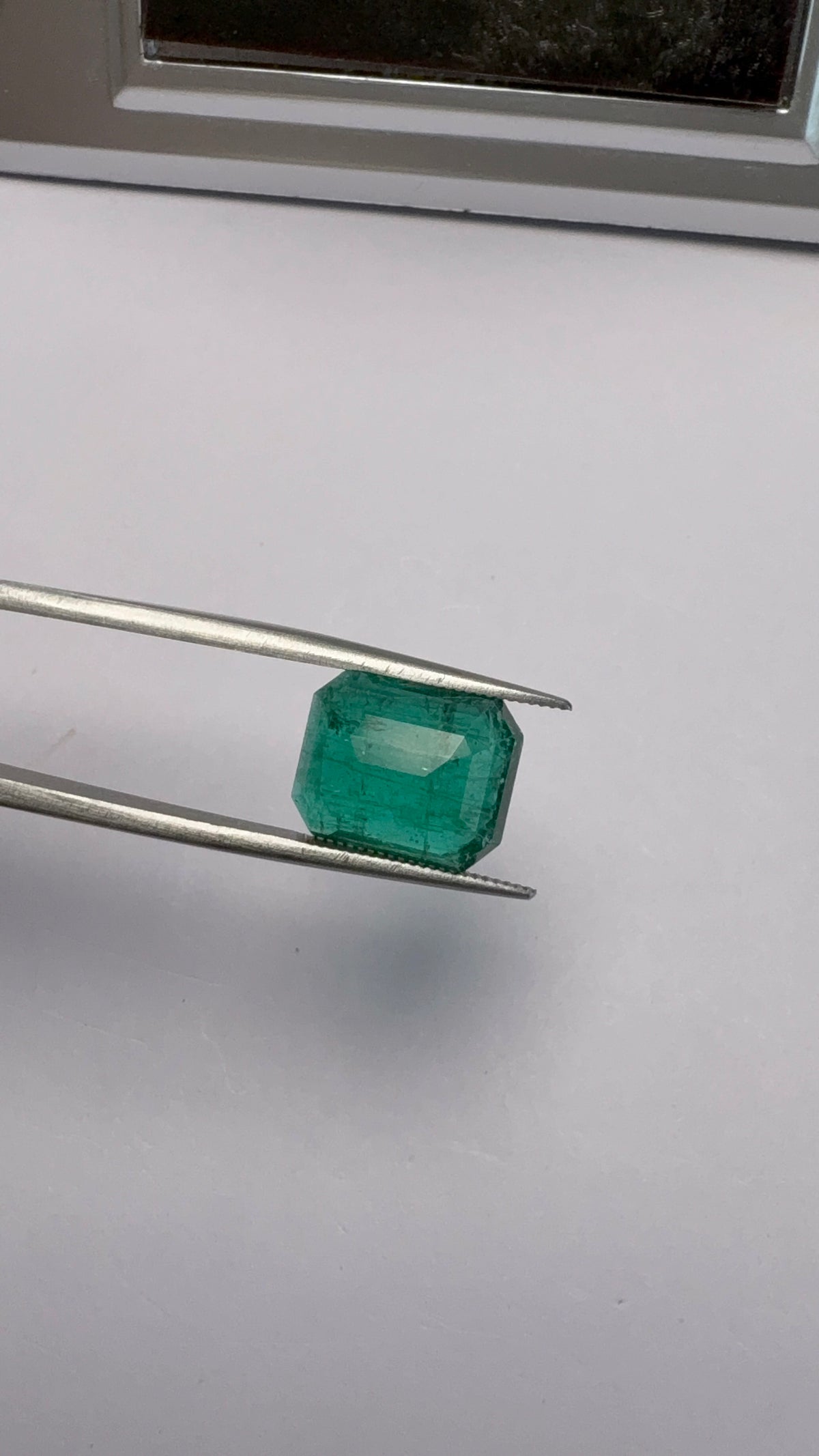 Emerald 5.93 carat EMER-173 angled view