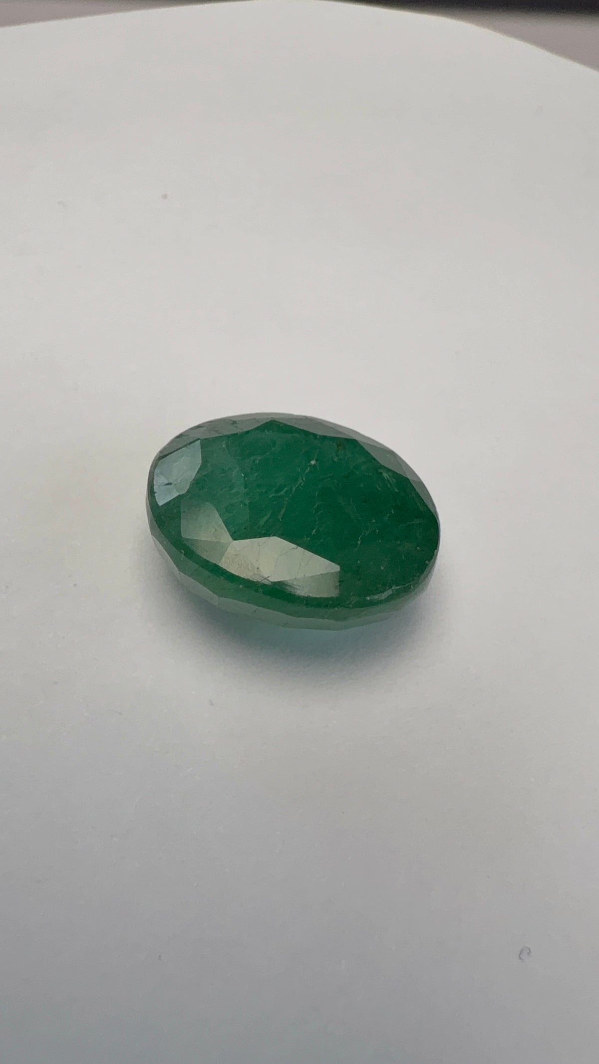 Emerald 7.02 carat EMER-221 alternate face-up view