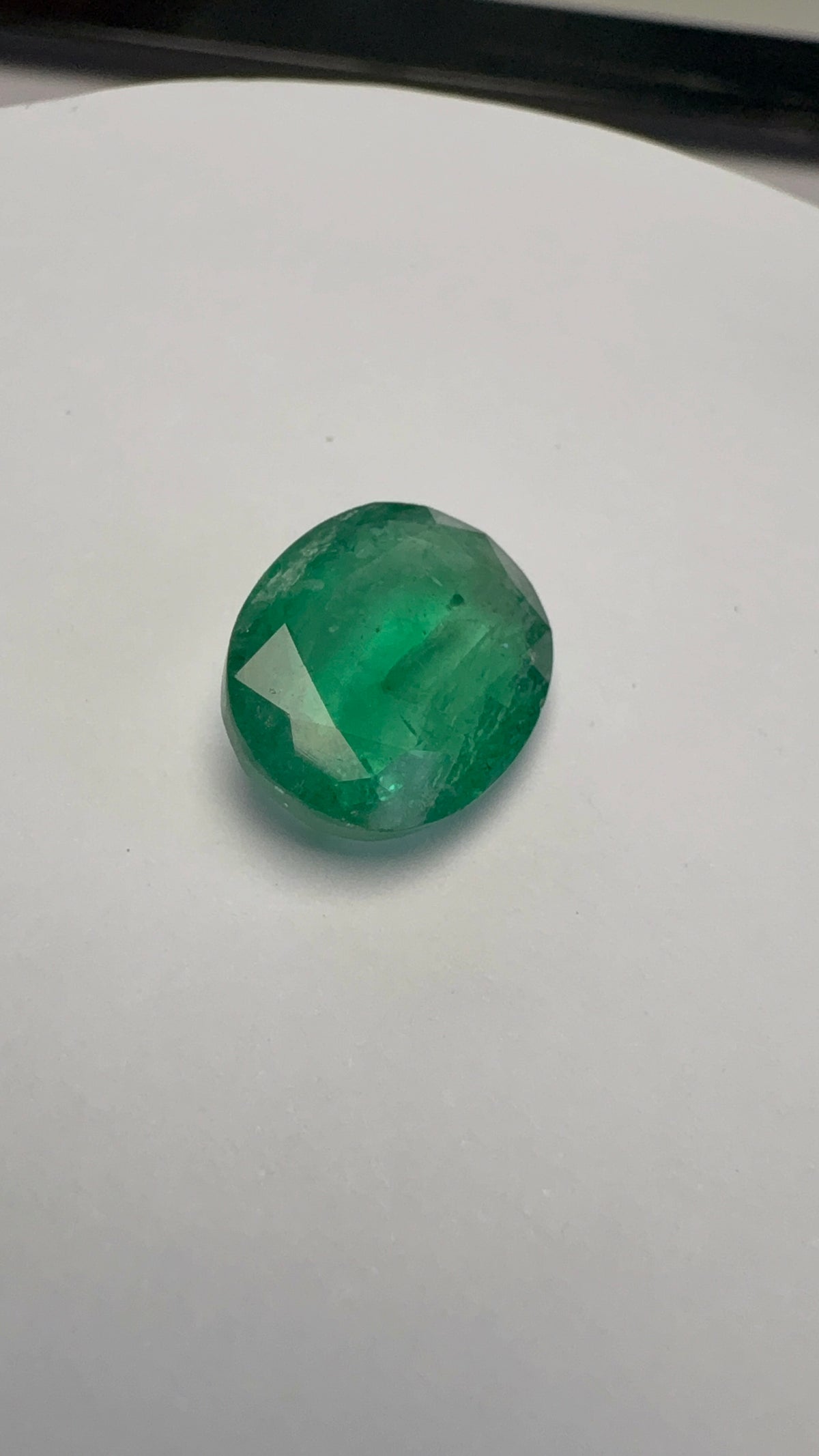 Emerald 6.28 carat EMER-33 alternate face-up view
