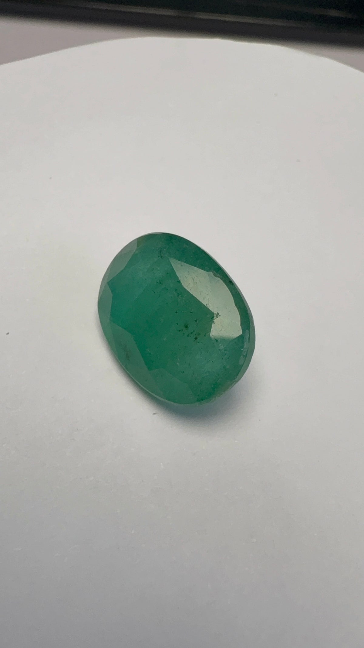 Emerald 8.24 carat EMER-75 alternate face-up view