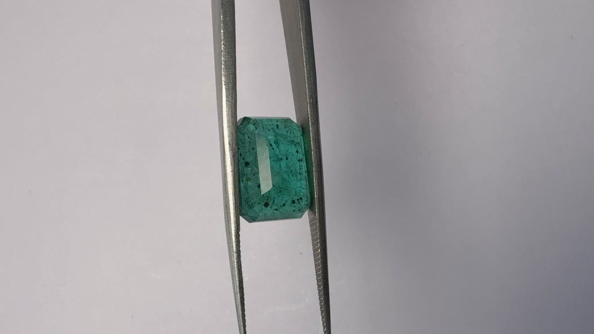 Emerald 6.58 carat EMER-85 angled view