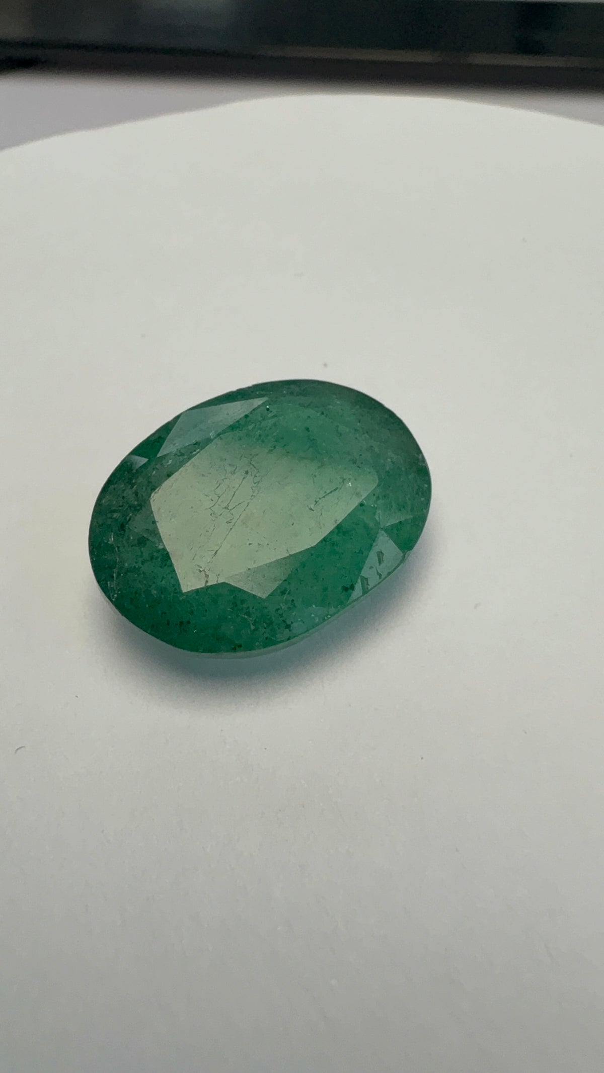 Emerald 9.44 carat EMER-92 alternate face-up view