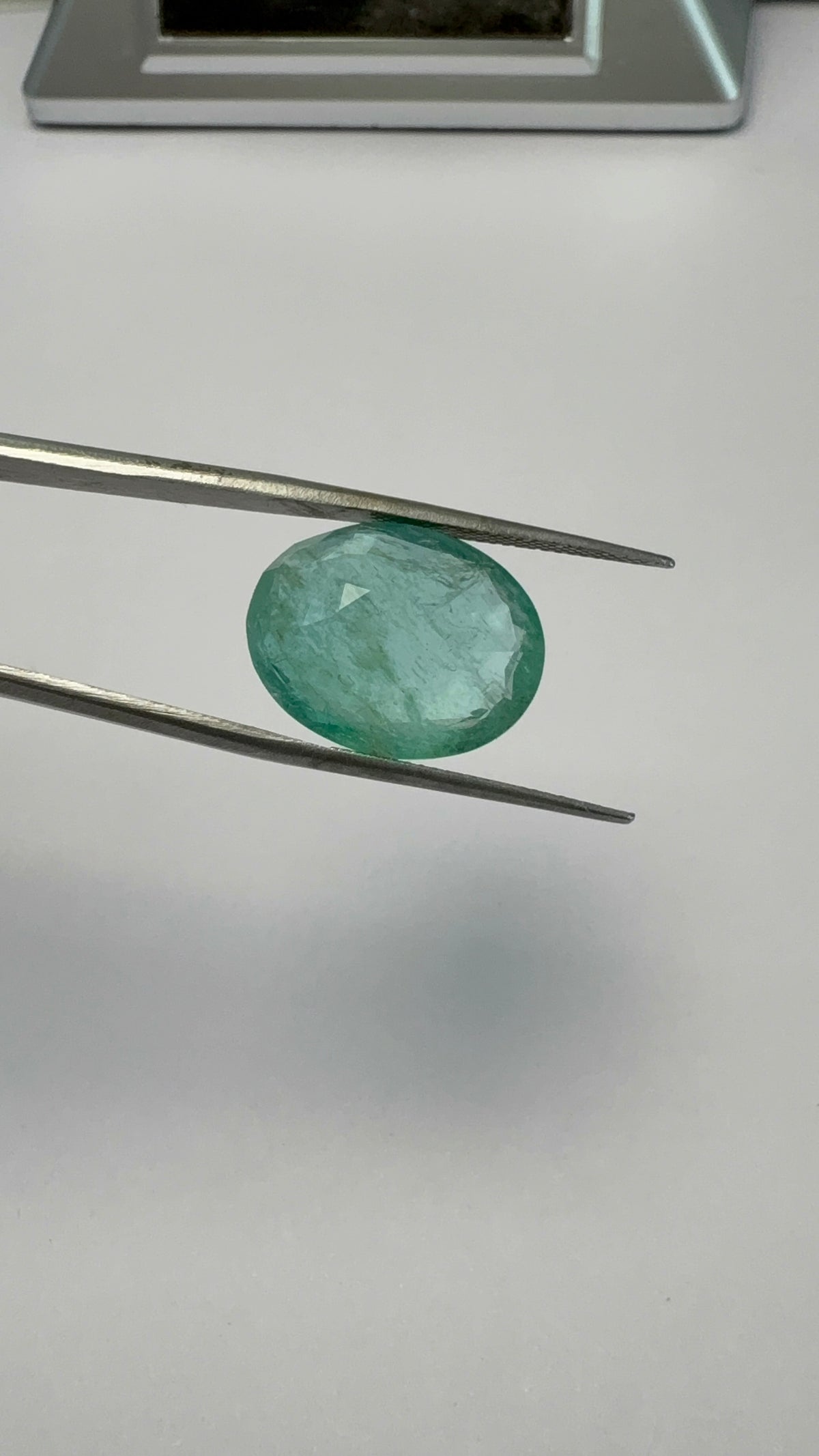 Emerald 11.68 carat EMER-96 angled view