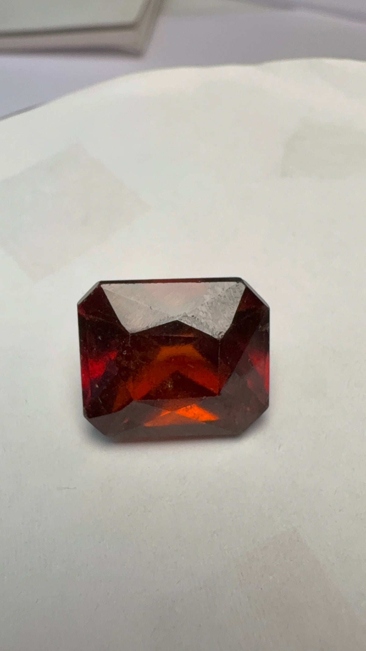 Hessonite (Gomed) 14.15 carat GOR-58 angled view