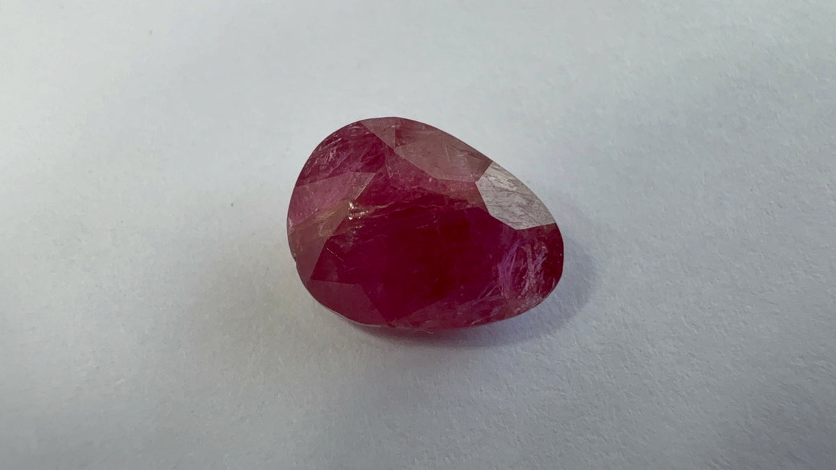 Ruby 3.27 carat R-23 face-up view