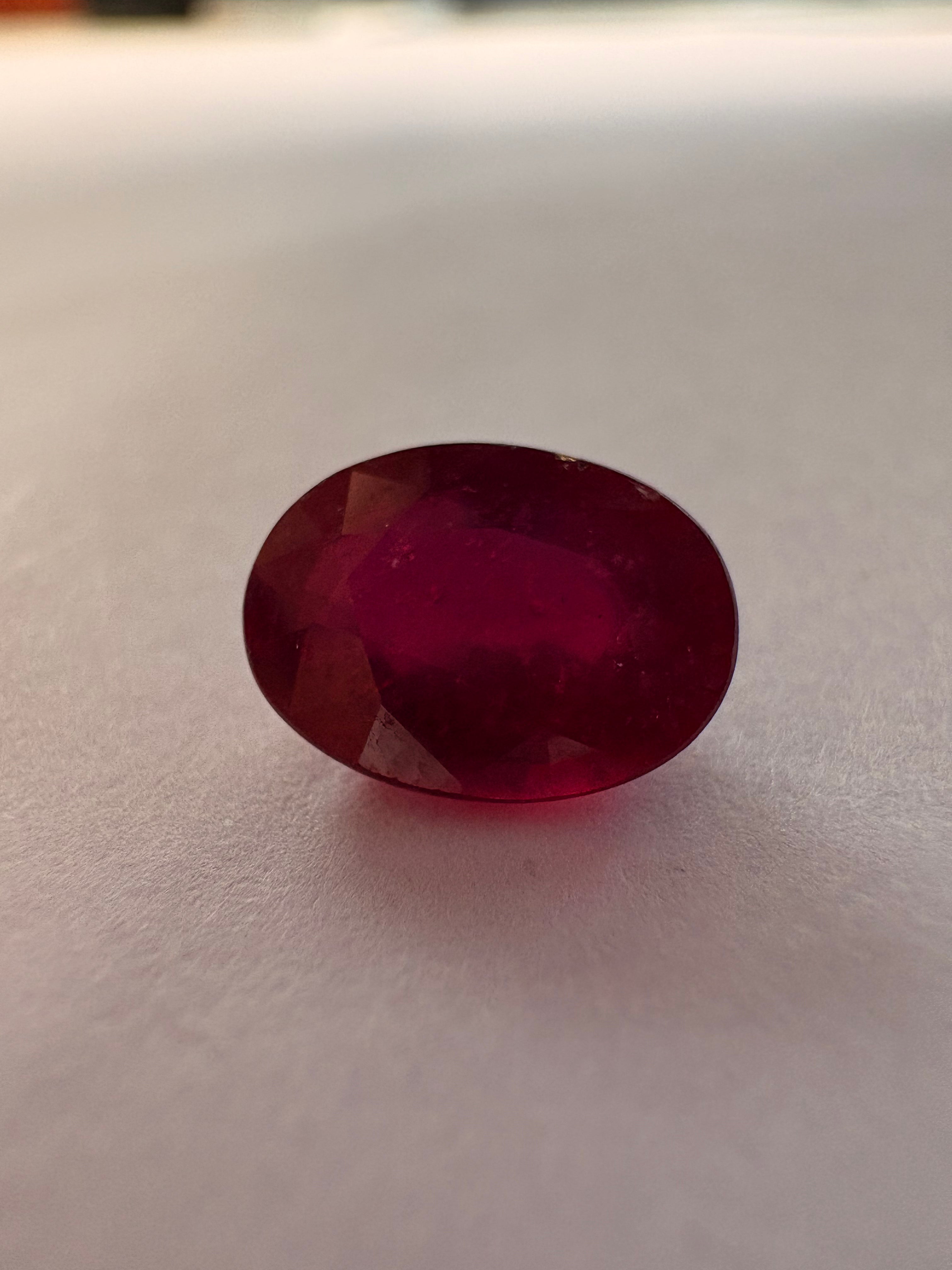 Ruby 2.66 carat R-32 angled view