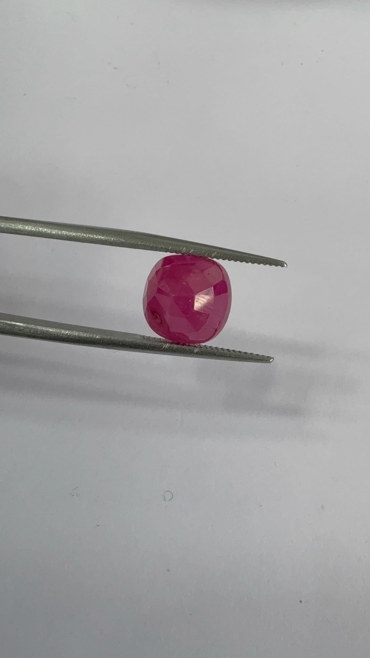 Ruby 6.29 carat R-70 angled view