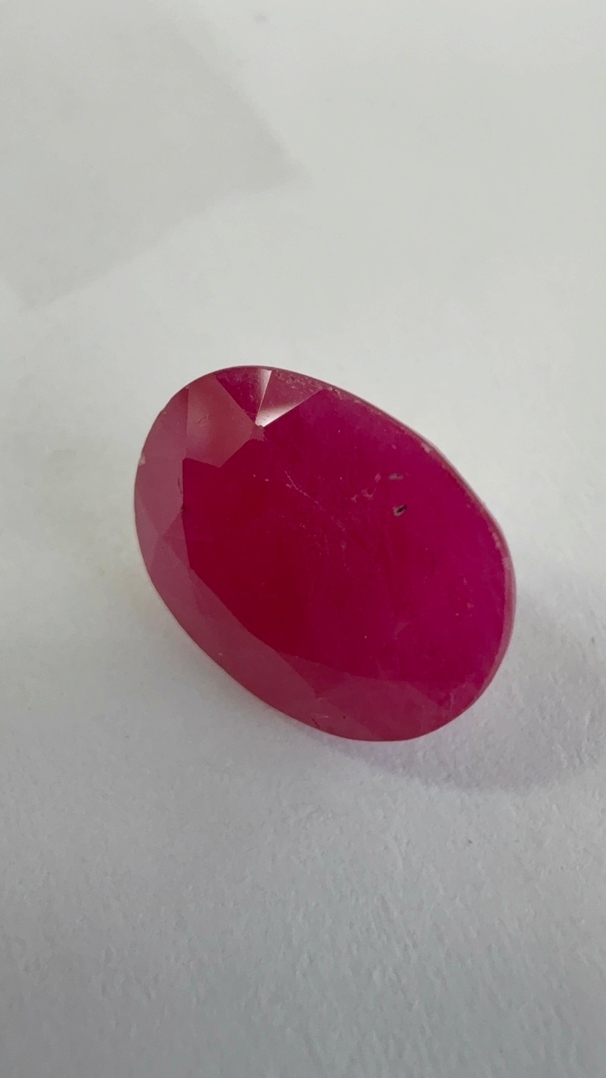 Ruby 5.32 carat R-72 alternate face-up view