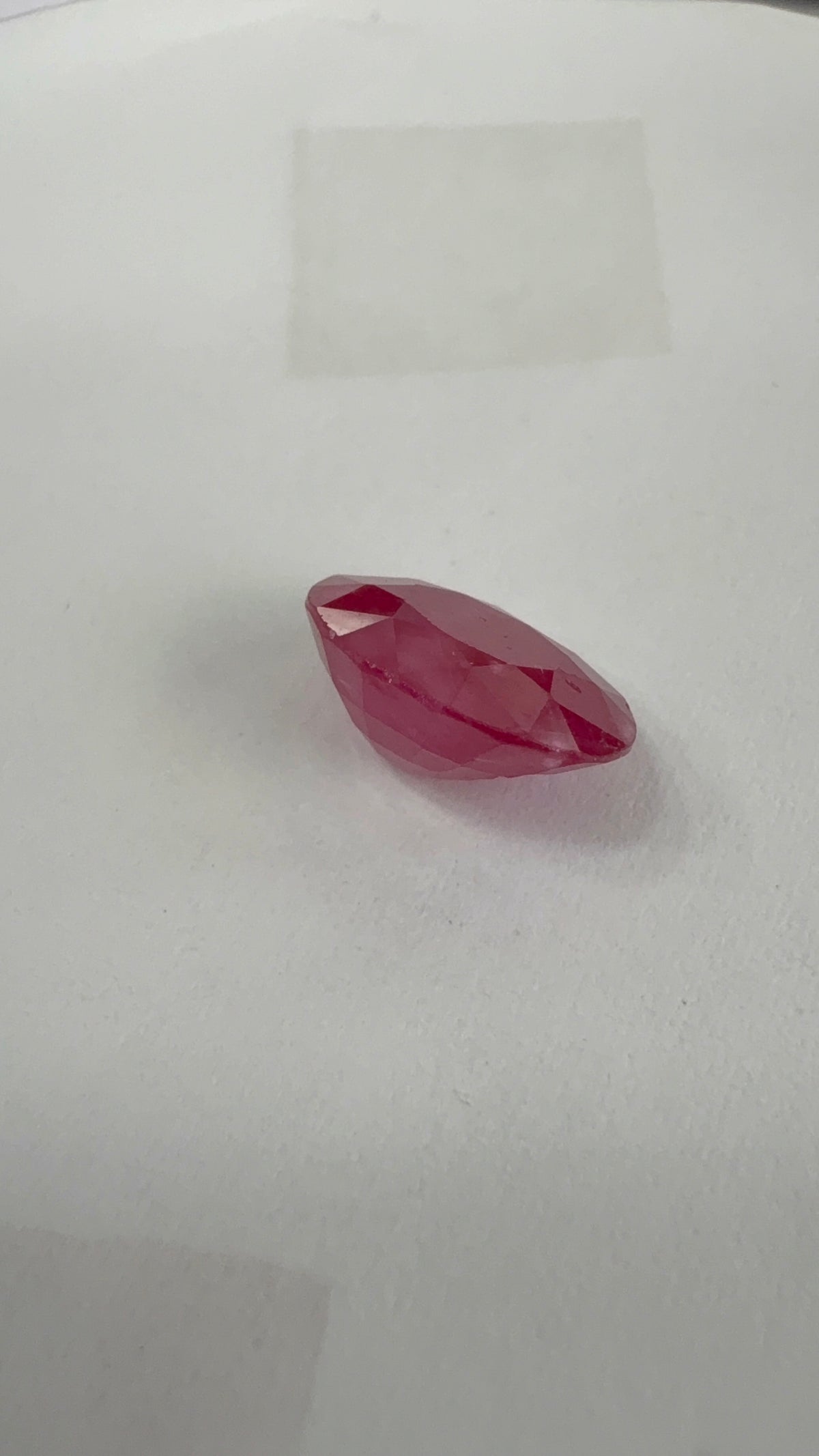 Ruby 3.49 carat R-74 face-up view