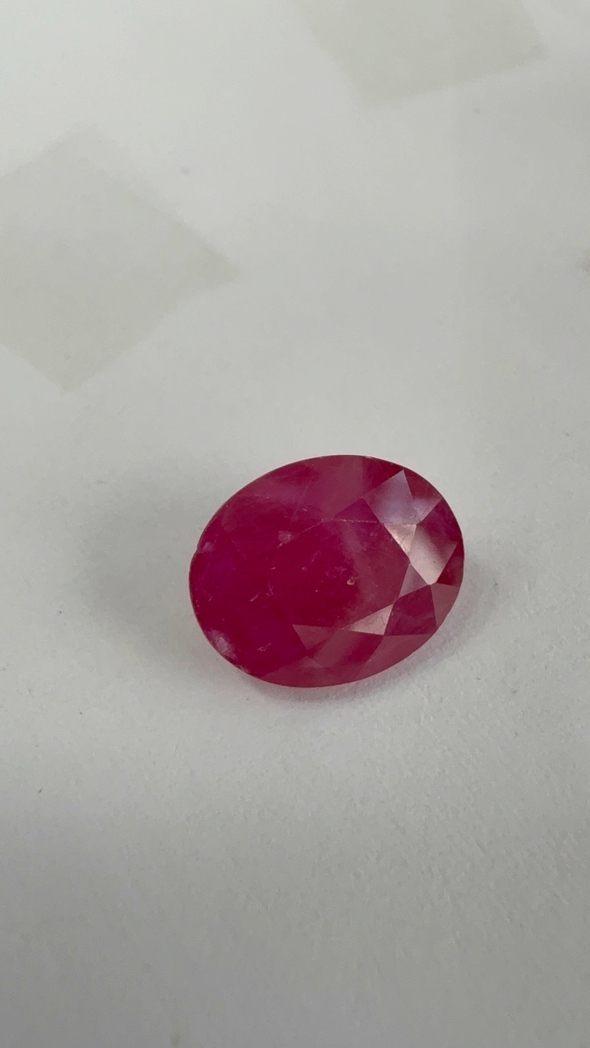 Ruby 3.49 carat R-74 alternate face-up view