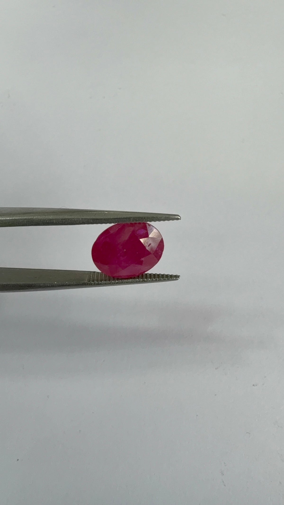 Ruby 3.49 carat R-74 angled view