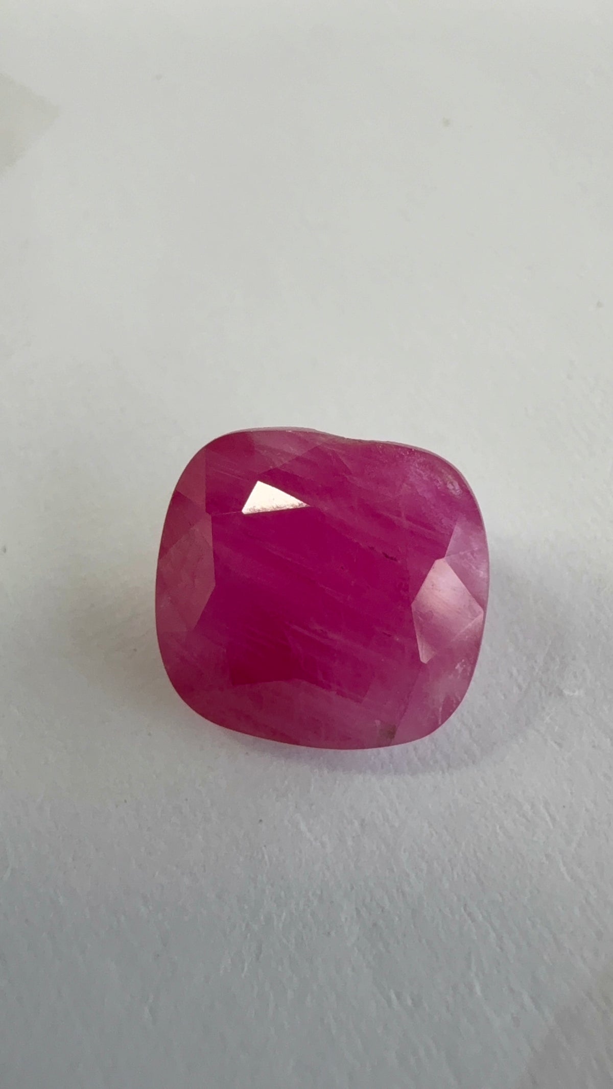 Ruby 3.64 carat R-75 alternate face-up view