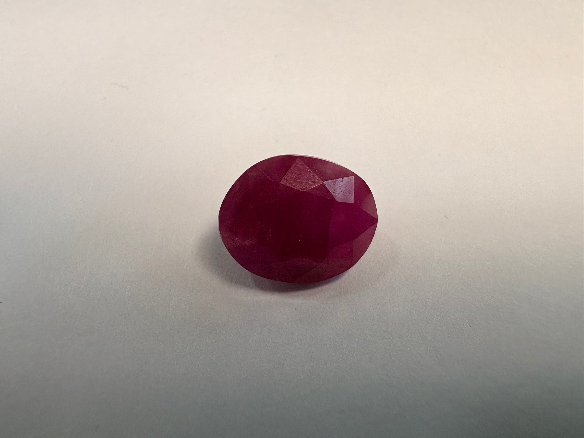 Ruby 5.45 carat R-76 alternate face-up view