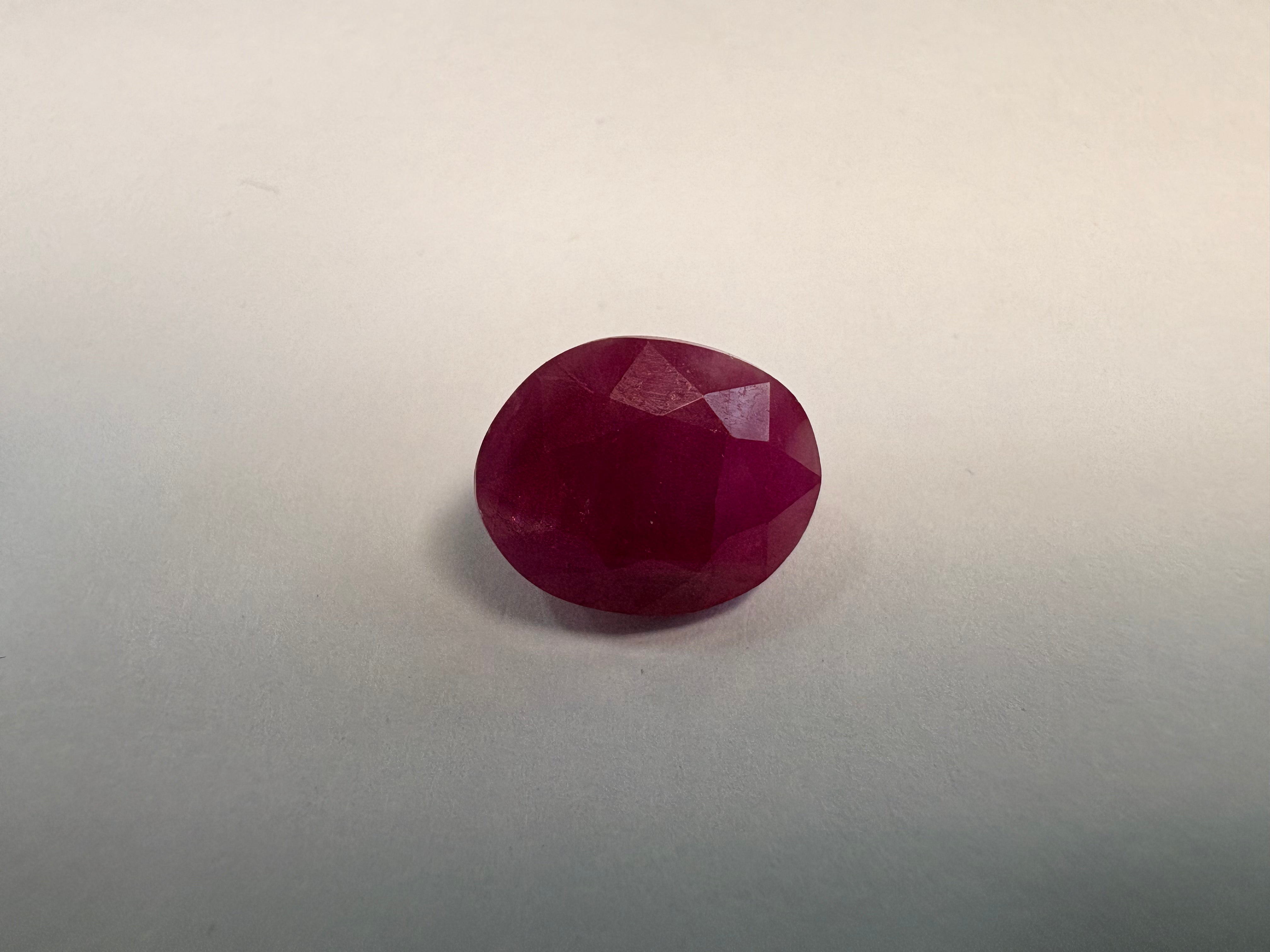 Ruby 5.45 carat R-76 alternate face-up view