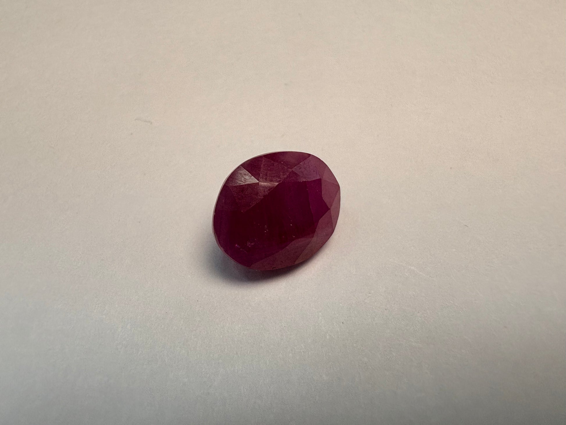 Ruby 5.45 carat R-76 angled view
