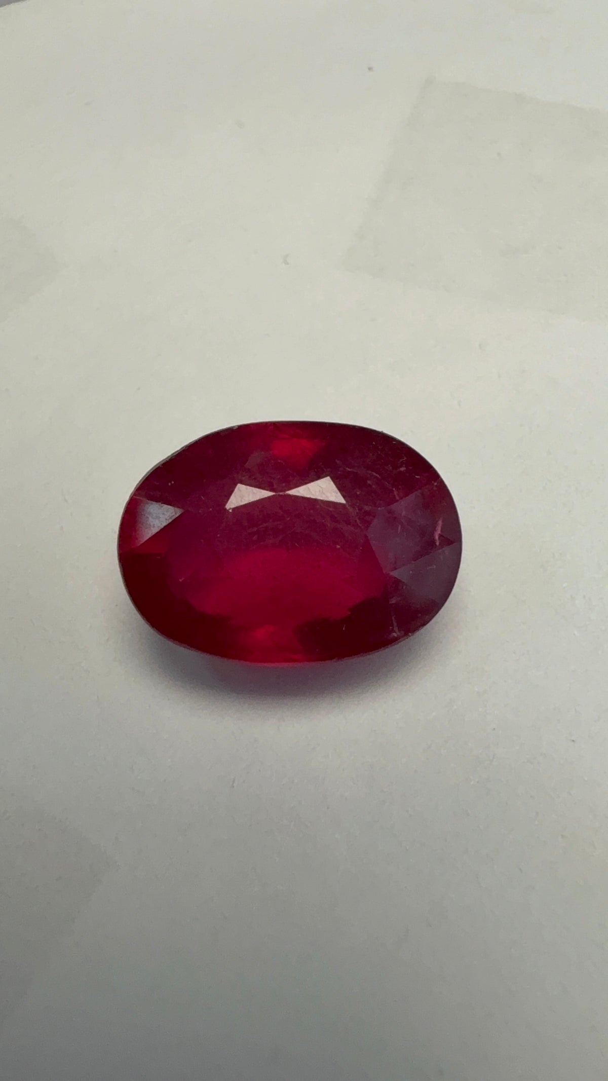 Ruby 9.76 carat R-79 alternate face-up view