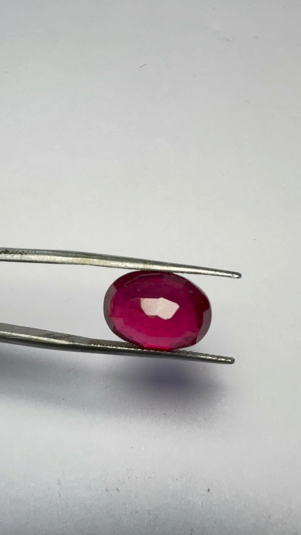 Ruby 9.76 carat R-79 angled view