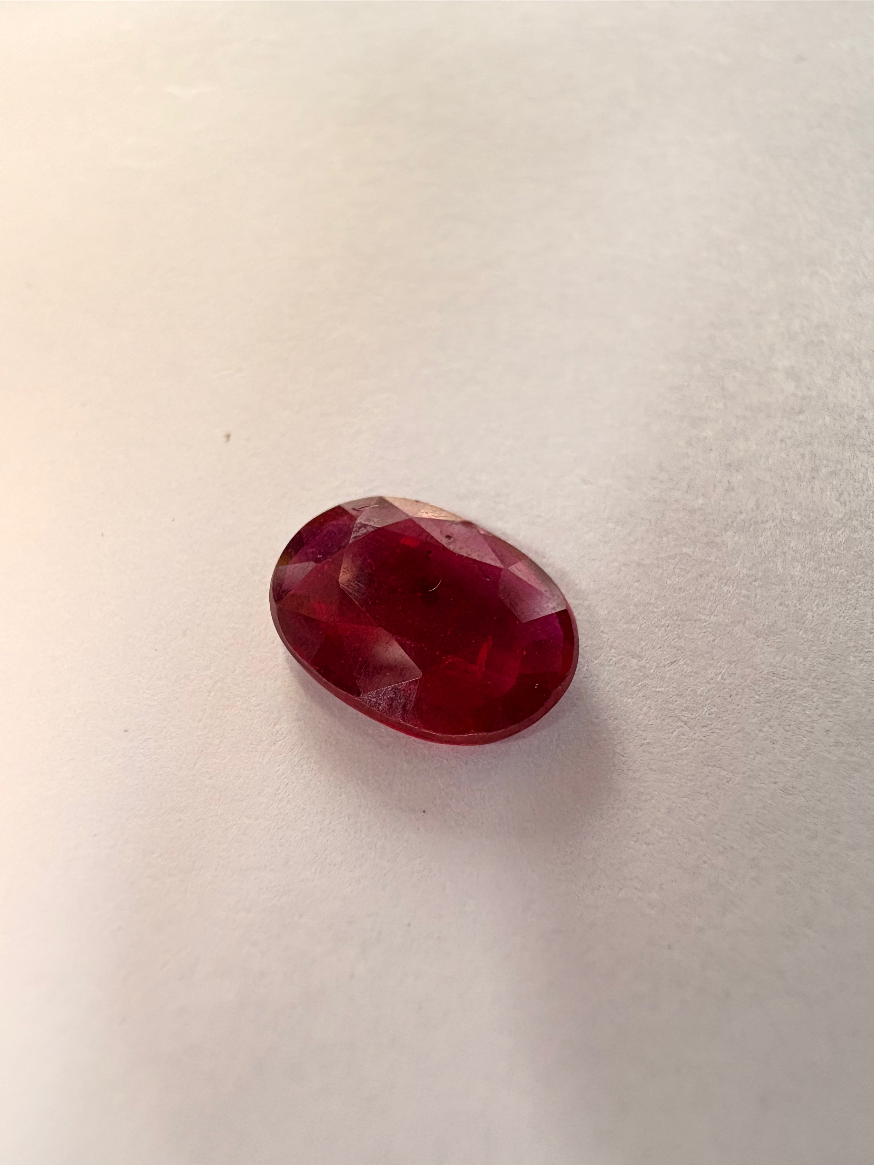 Ruby 3.61 carat R-8 face-up view