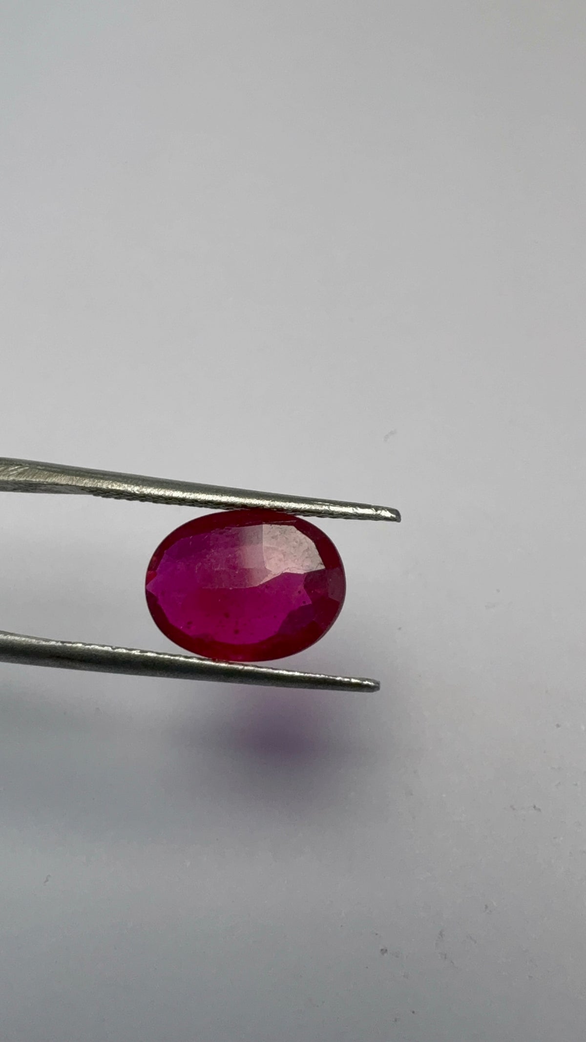 Ruby 3.61 carat R-8 angled view