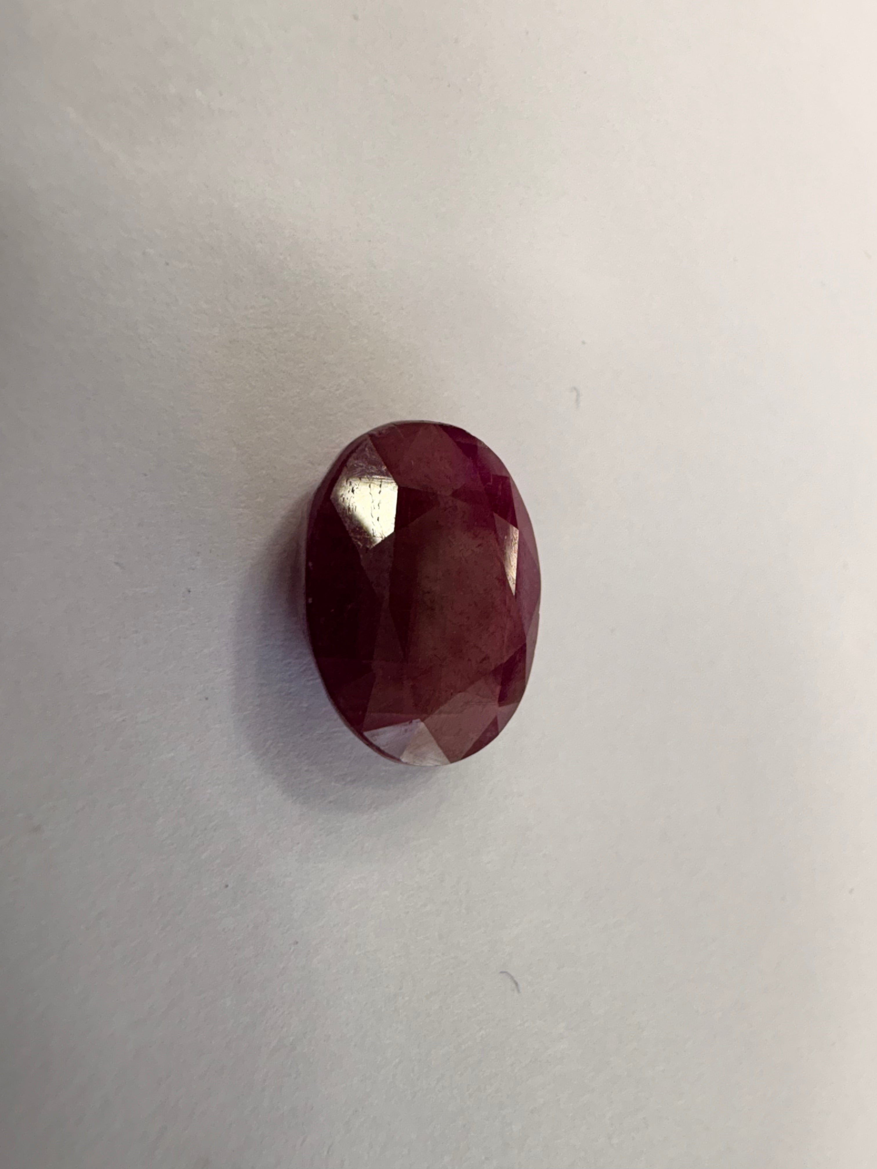 Ruby 5.68 carat R-80 alternate face-up view