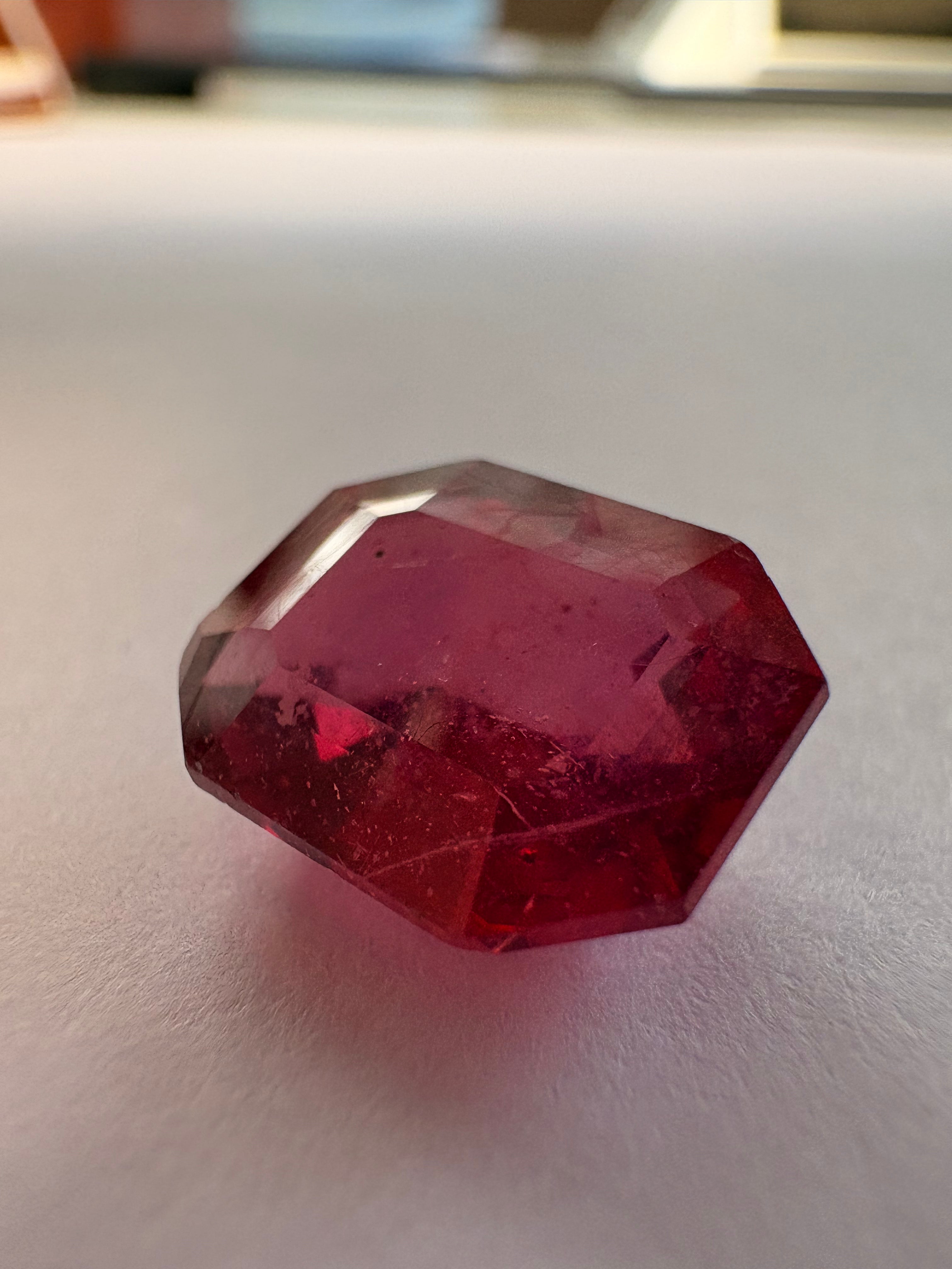 Ruby 5.41 carat R-82 face-up view