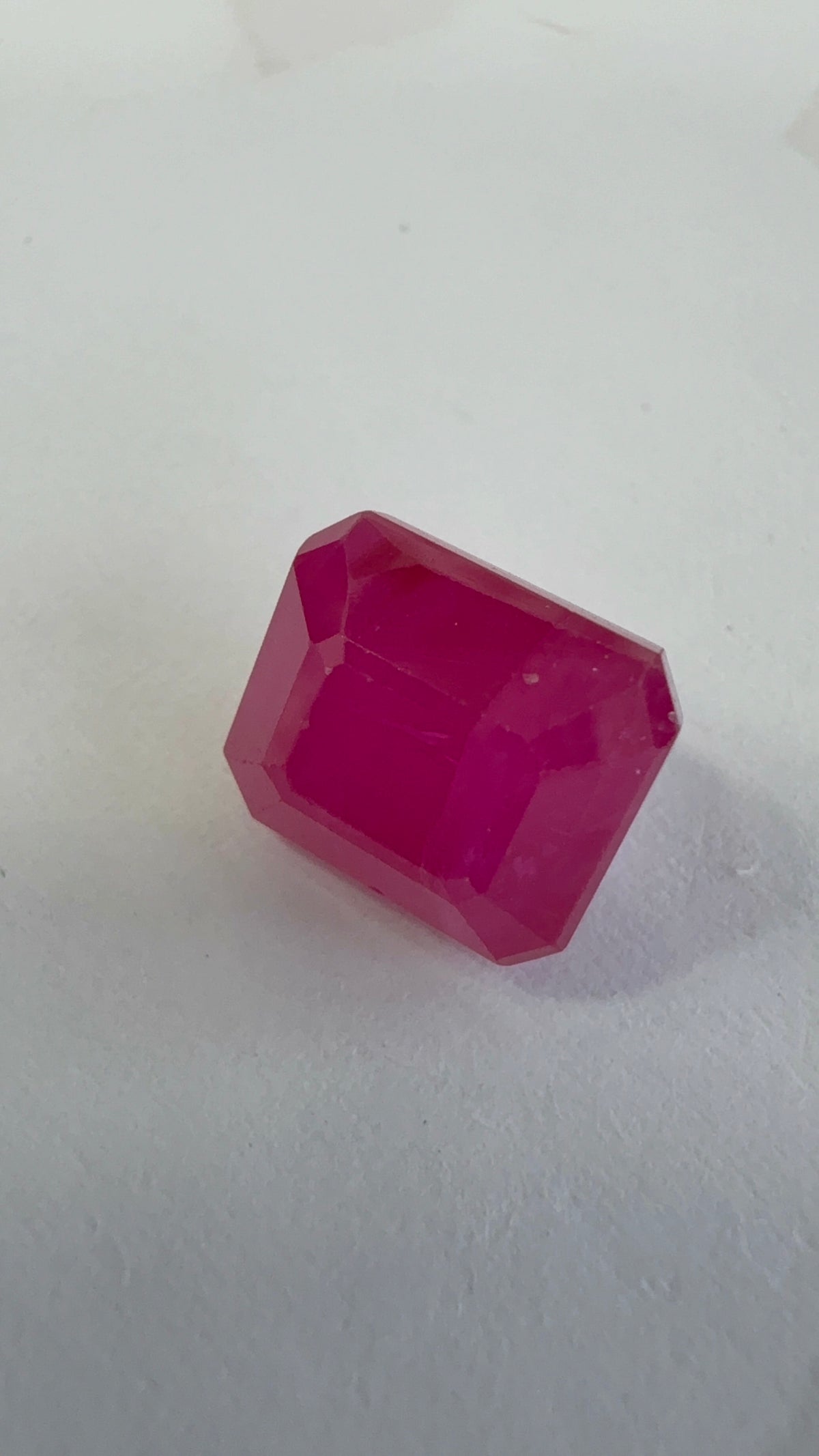 Ruby 5.46 carat R-83 alternate face-up view