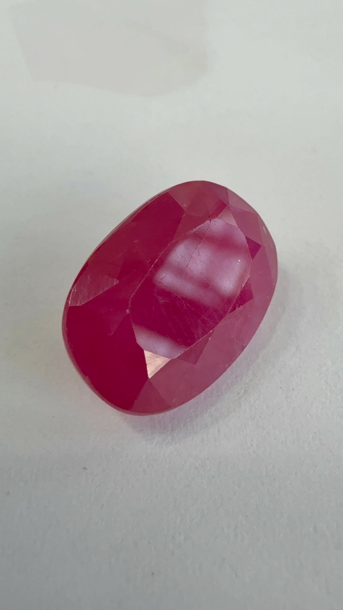 Ruby 8.93 carat R-85 face-up view