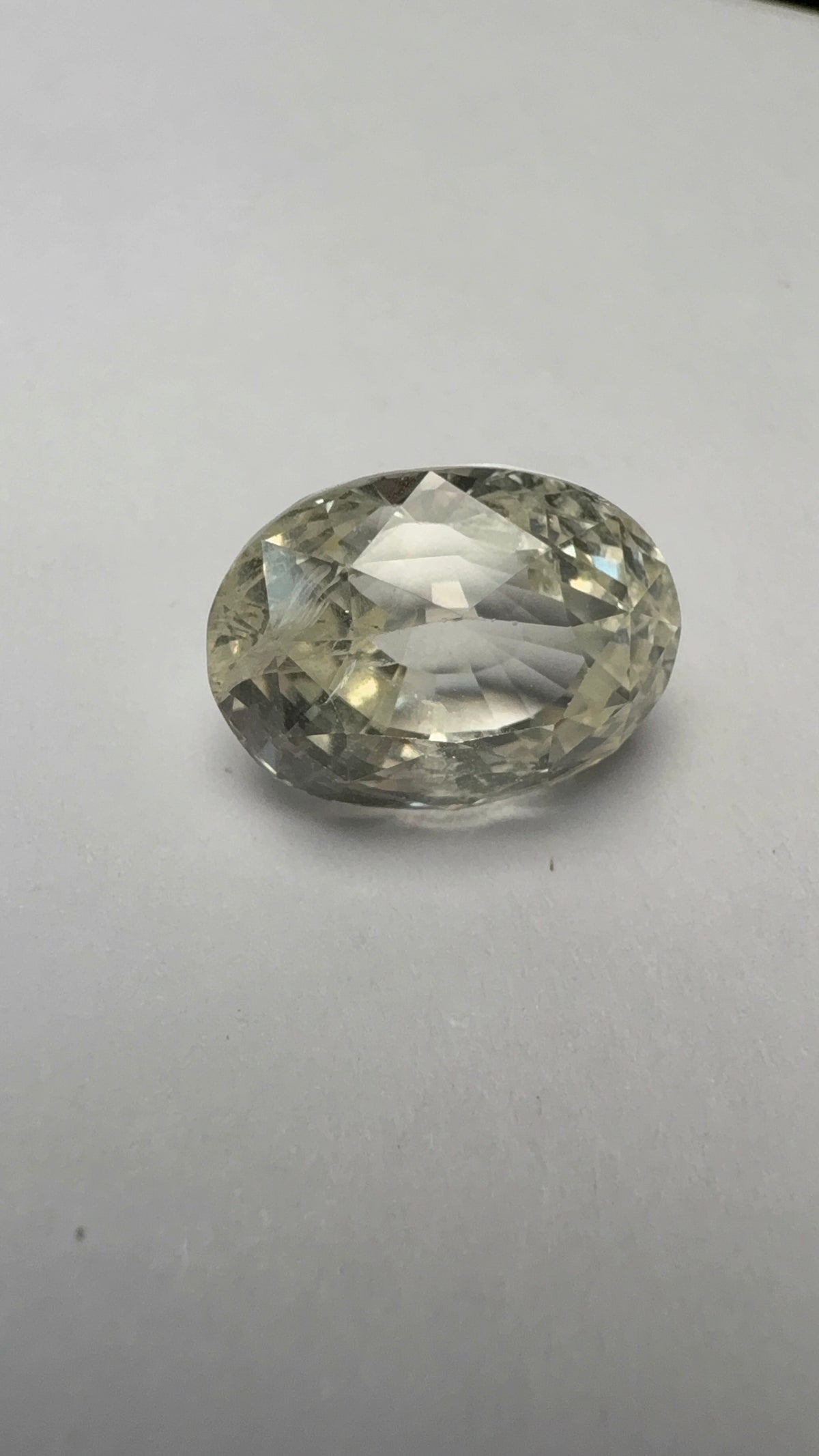 White Sapphire 7.86 carat WS-24 alternate face-up view