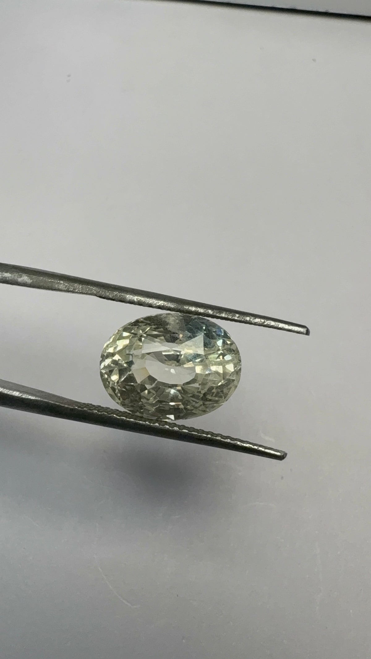 White Sapphire 7.86 carat WS-24 angled view