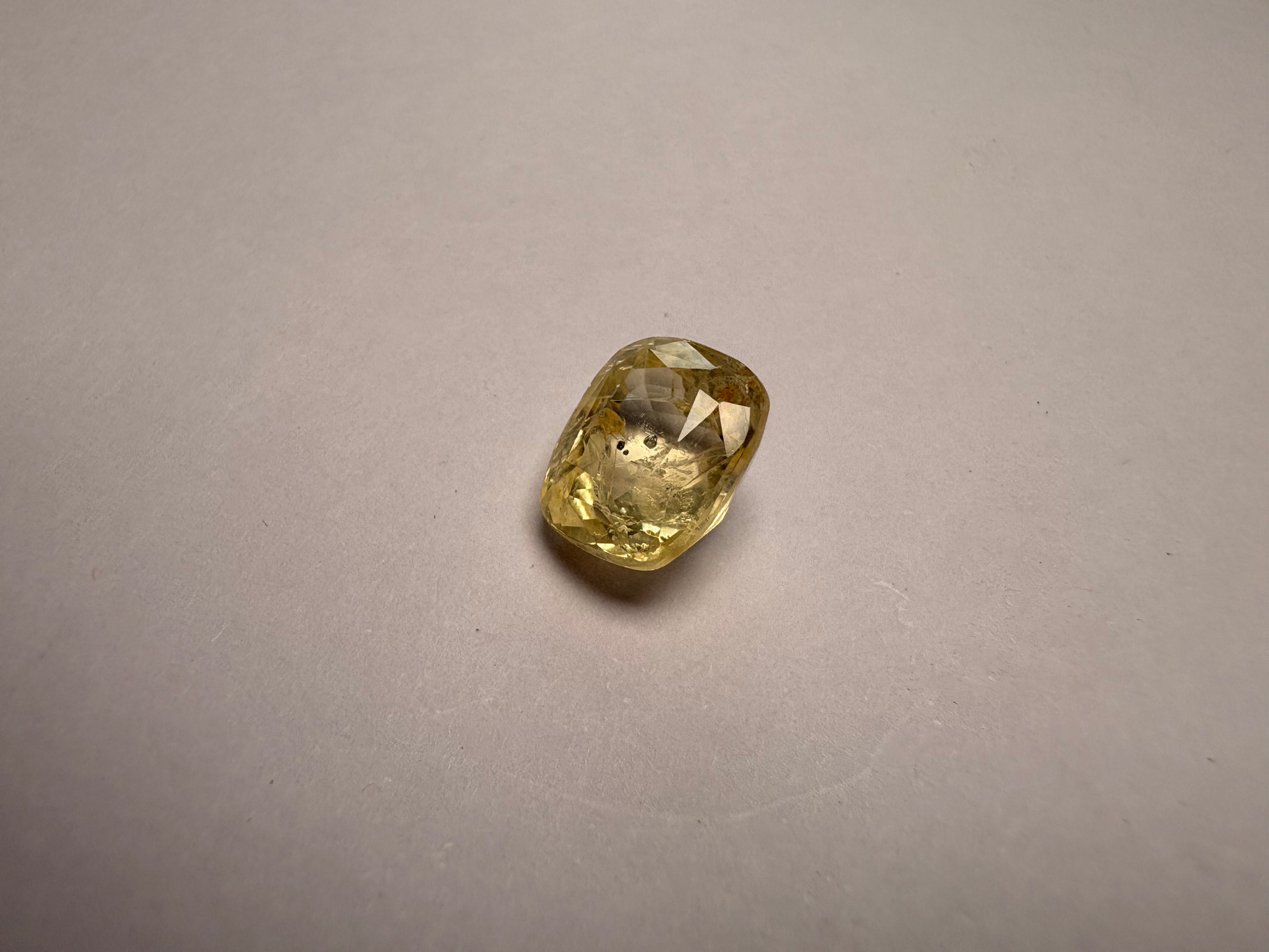 Yellow Sapphire 5.74 carat YSR-126 angled view