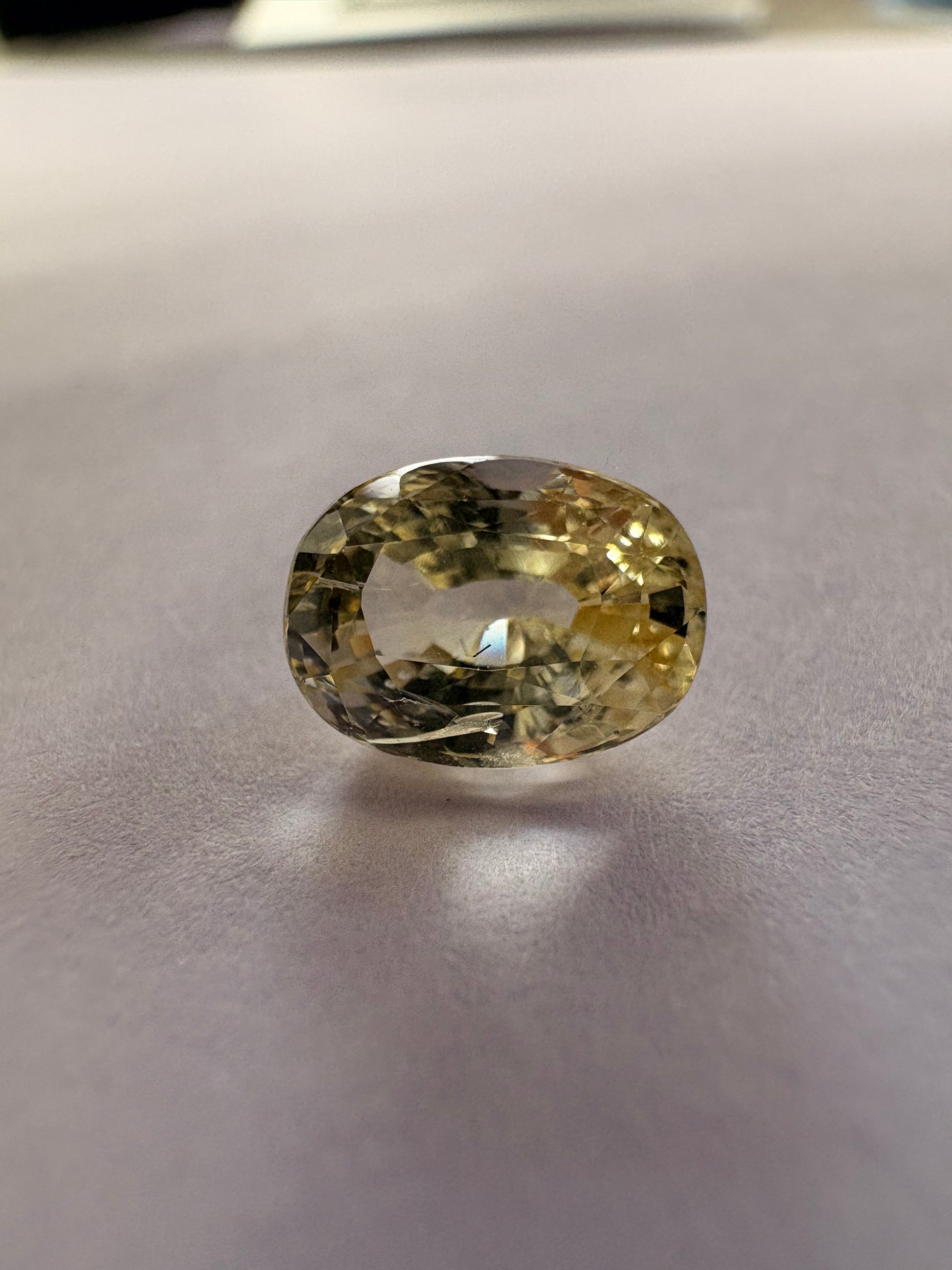 Yellow Sapphire 3.02 carat YSR-196 angled view