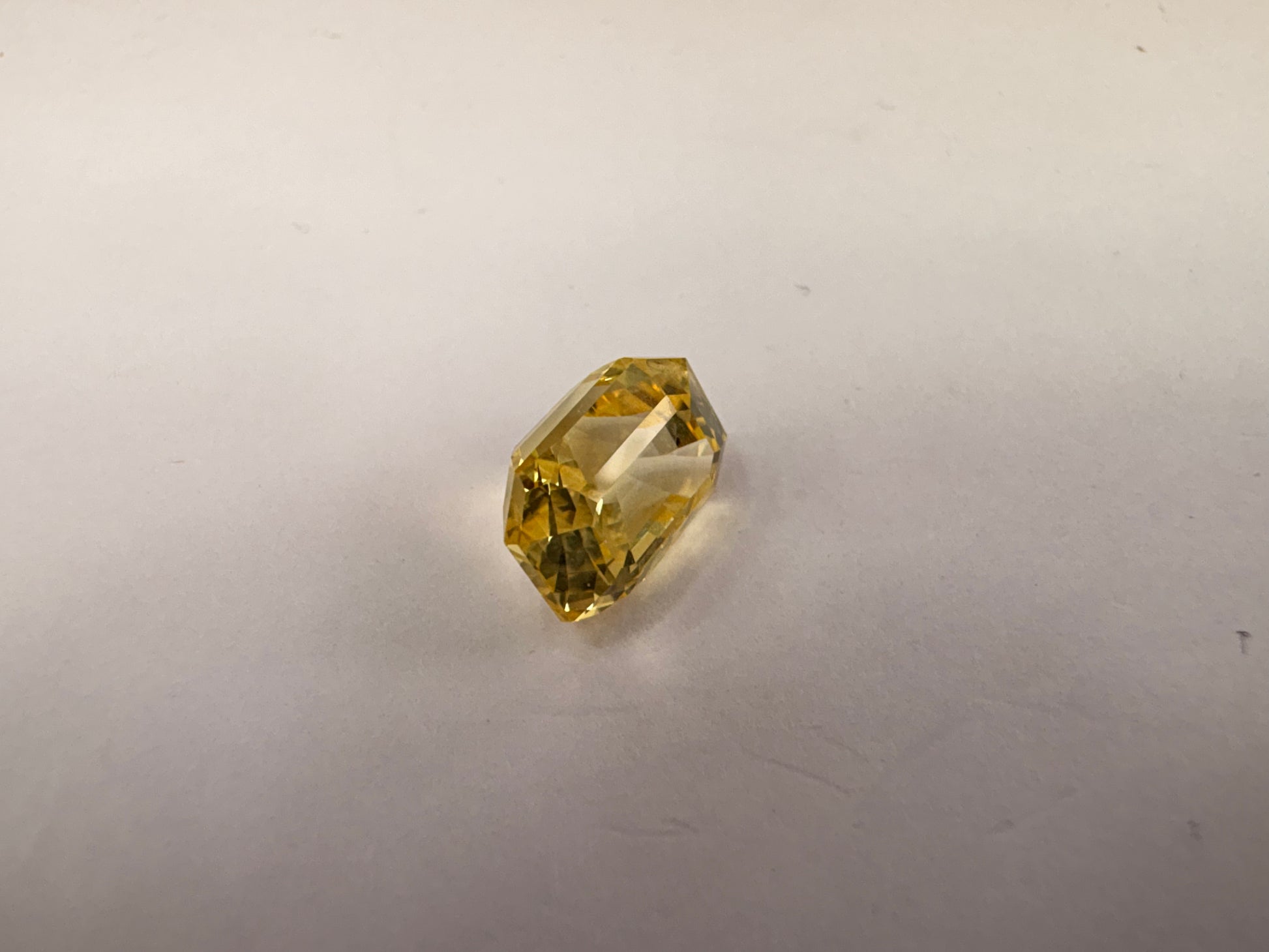 Yellow Sapphire 5.11 carat YSR-219 angled view