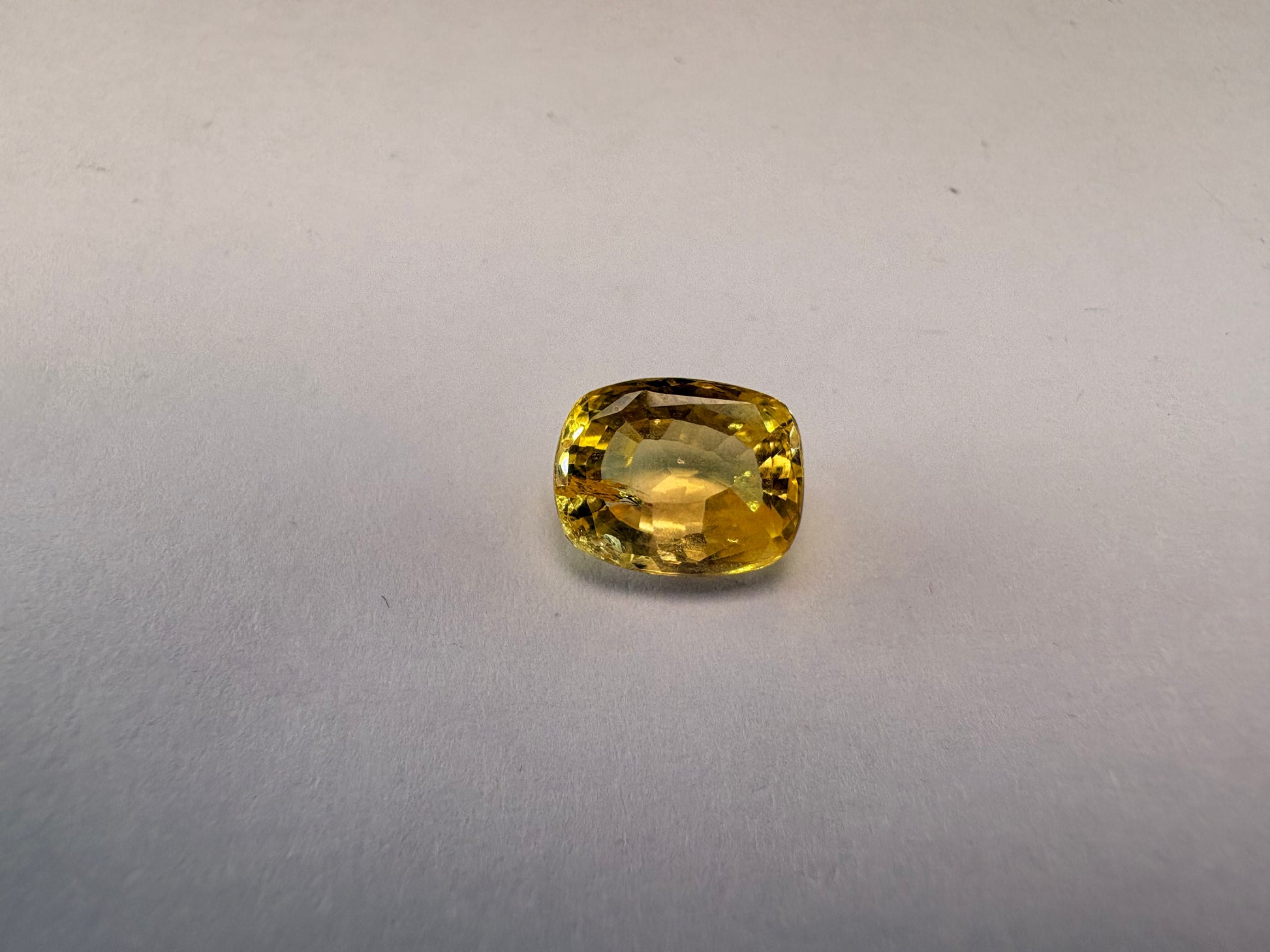 Yellow Sapphire 4.06 carat YSR-222 angled view
