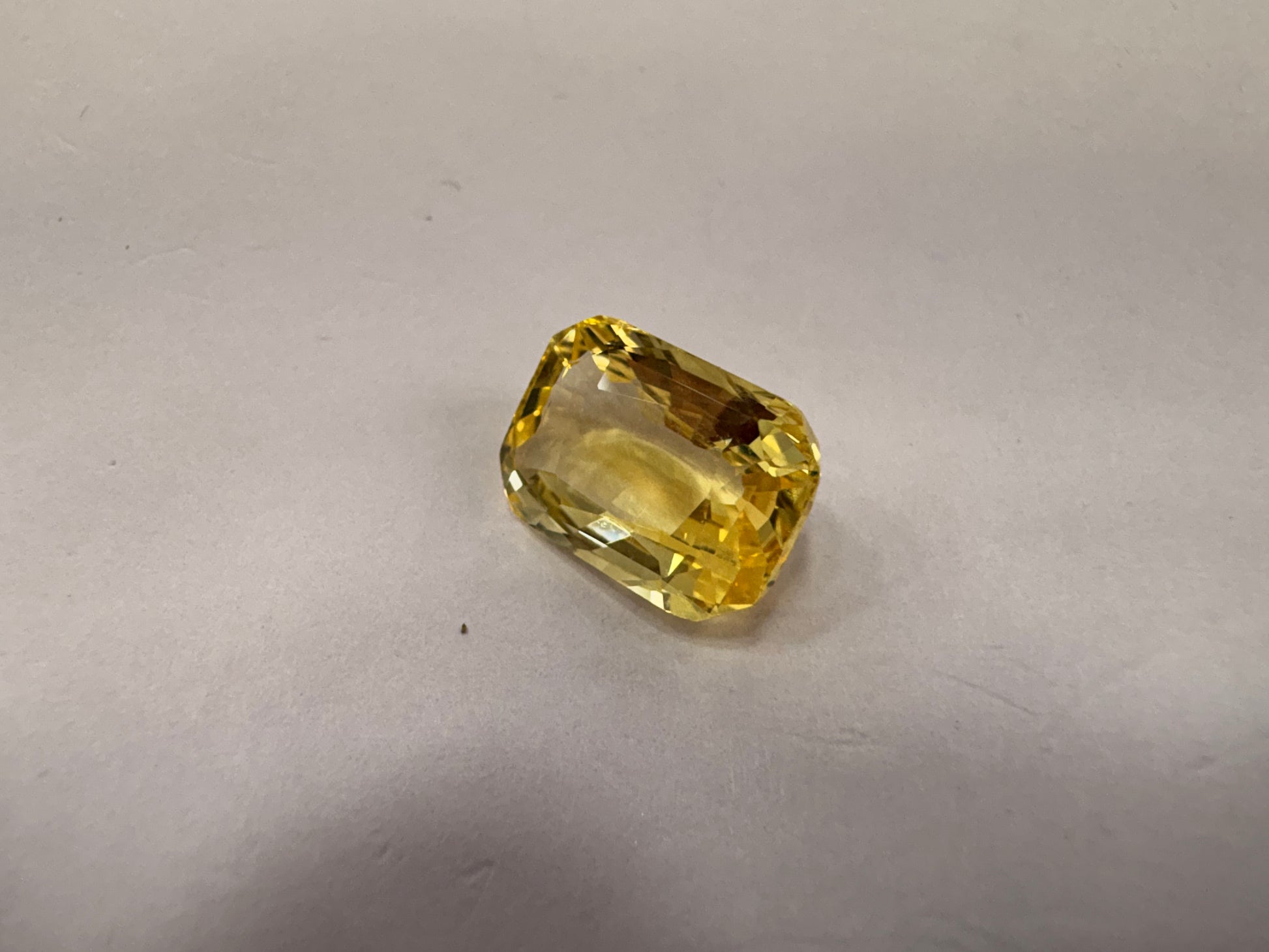 Yellow Sapphire 5.03 carat YSR-247 angled view