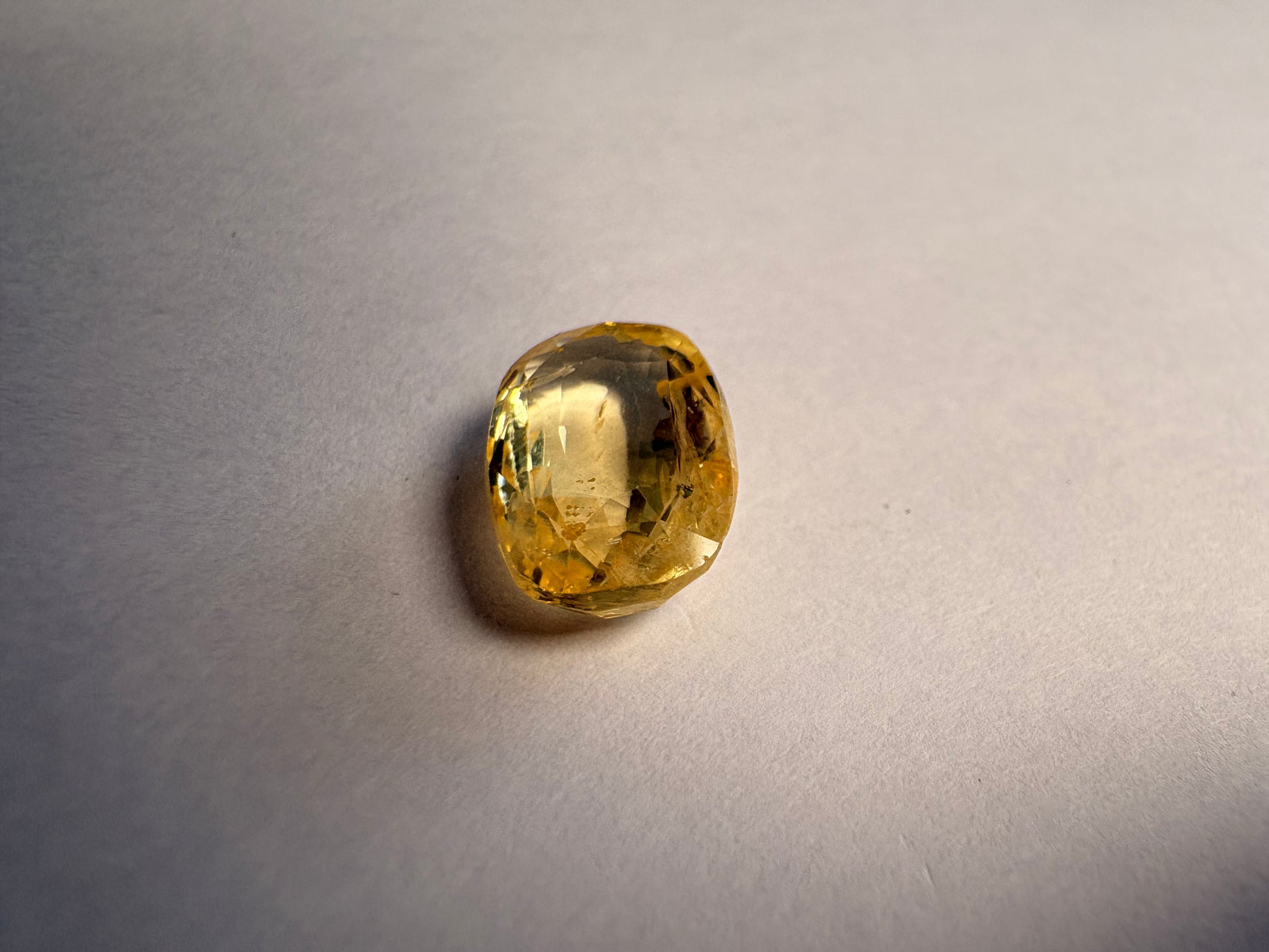 Yellow Sapphire 5.06 carat YSR-249 angled view