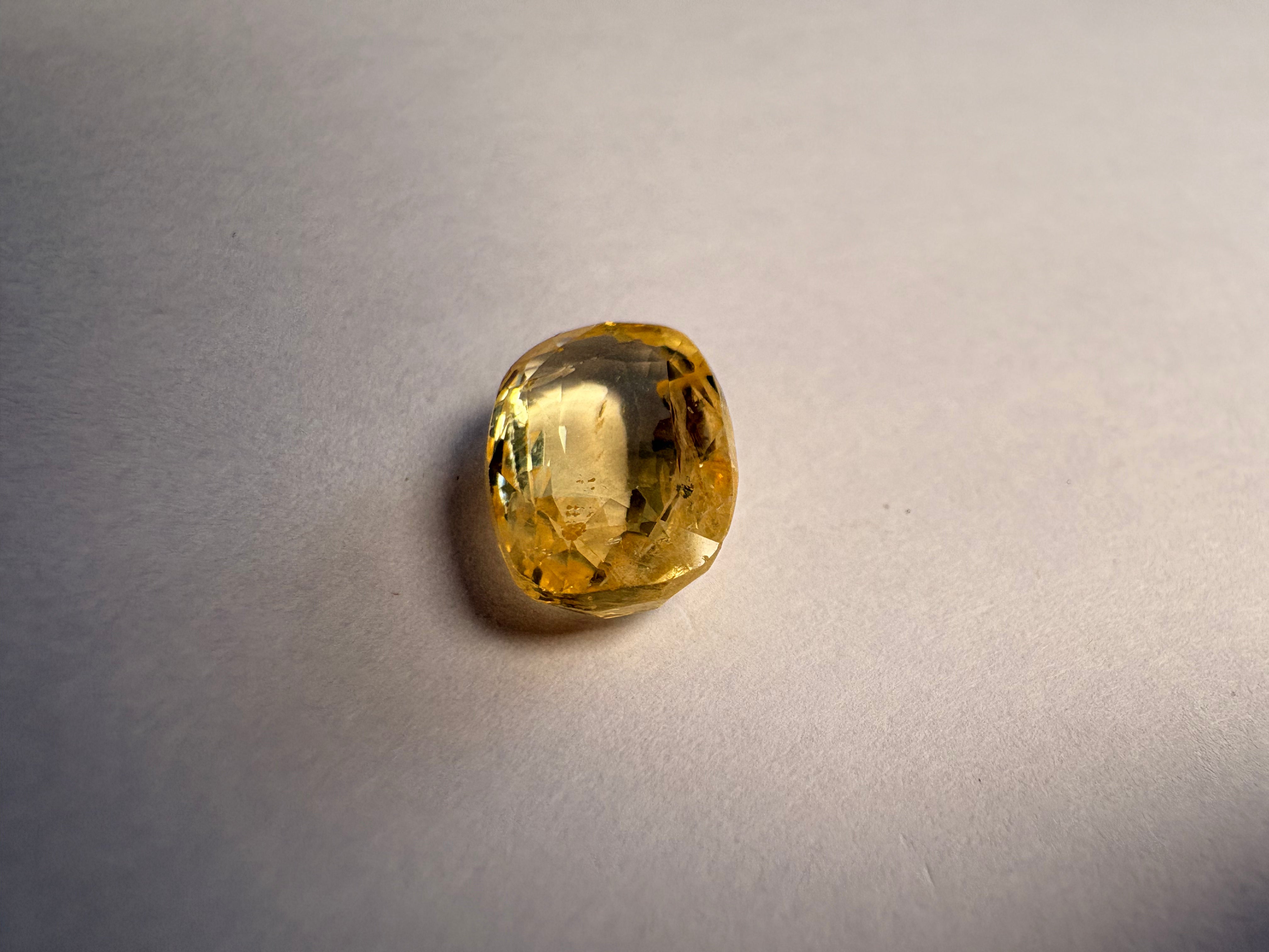 Yellow Sapphire 5.06 carat YSR-249 angled view