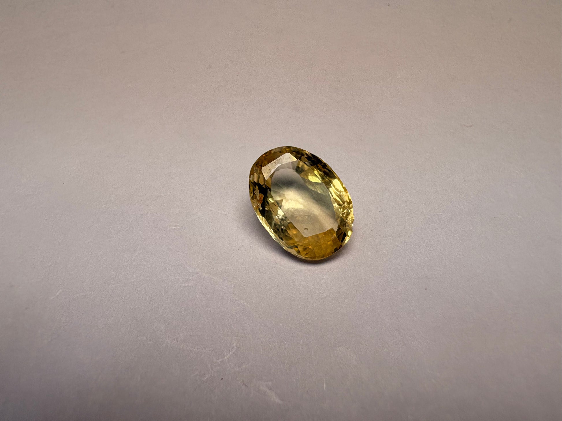 Yellow Sapphire 5.53 carat YSR-256 angled view